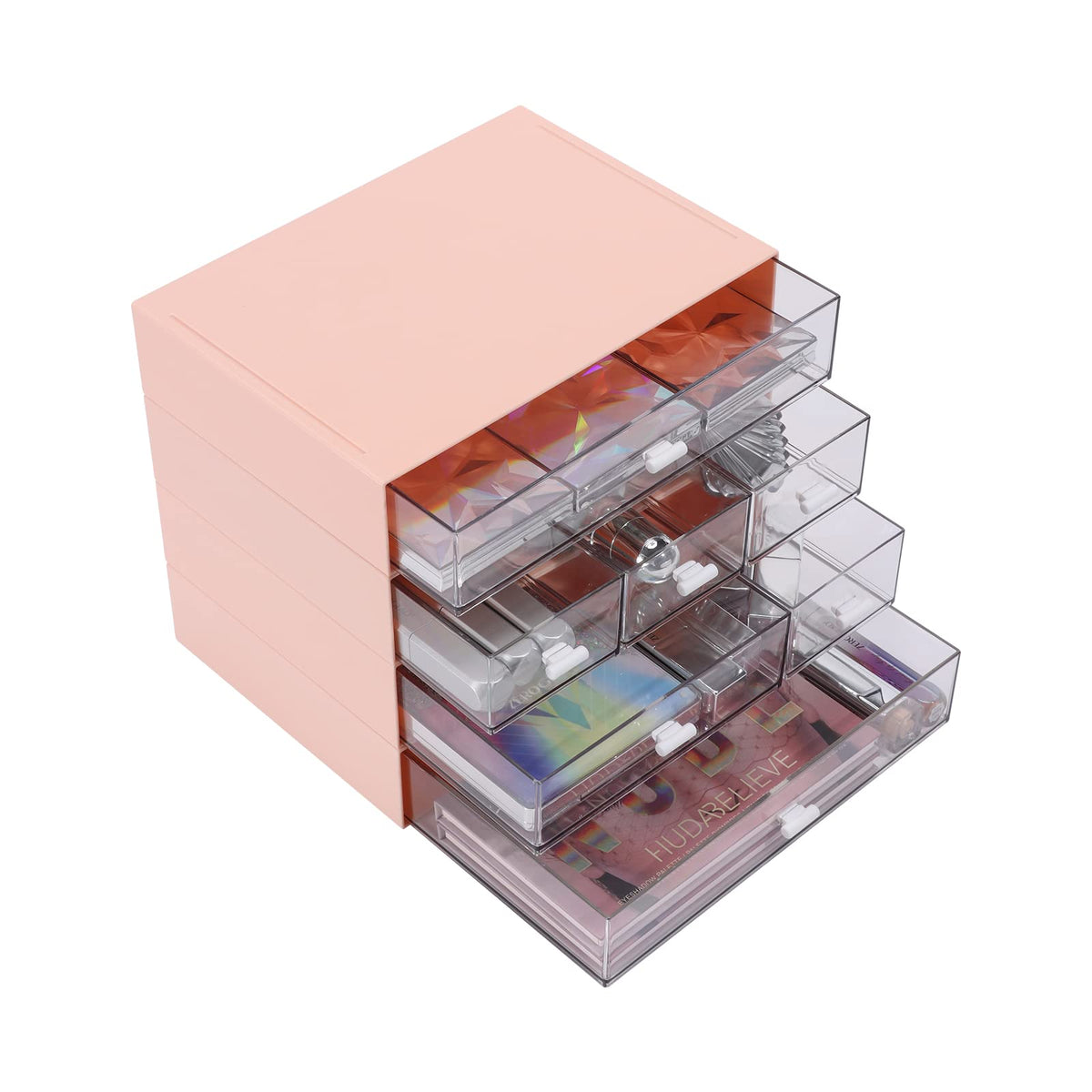 OSteed Stackable Storage Drawers, Office Desk Organizer with 7 Flat Drawers