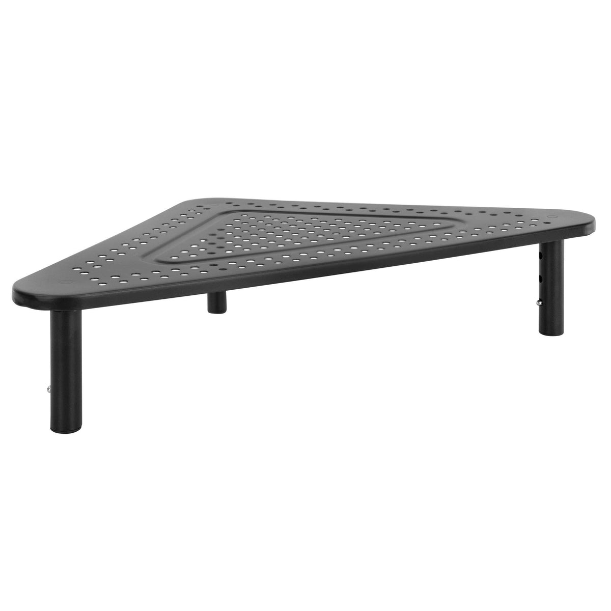 Corner Monitor Stand | Adjustable Height Corner Desk Shelf | Triangle Screen Riser, Ergonomic Space
