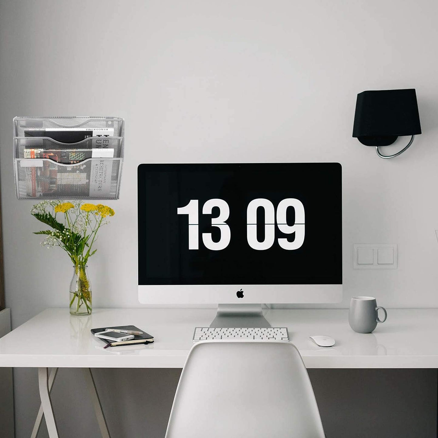 EASEPRES 3 Pocket Mesh Hanging Wall File Organizer, Wall Mounted Mail Paper Document Folder Holder