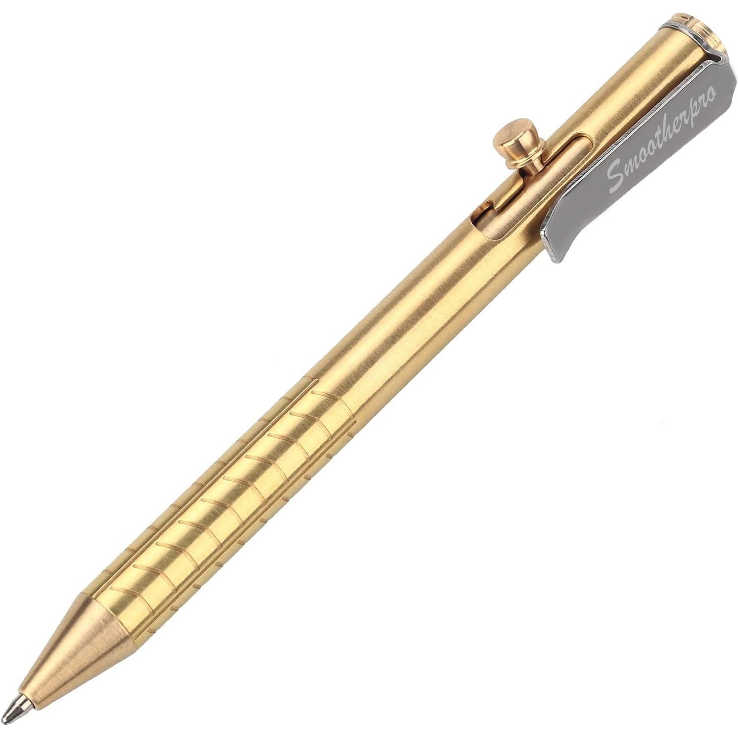 SMOOTHERPRO Solid Brass Bolt Action Pen，Compatible with Parker Refill