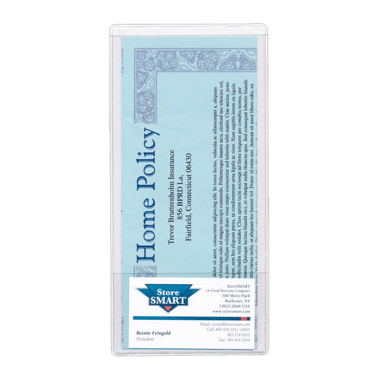 StoreSMART - Brochure Holder with Business Card Pocket - Clear Vinyl Plastic - 25 Pack - 8 3/4" x