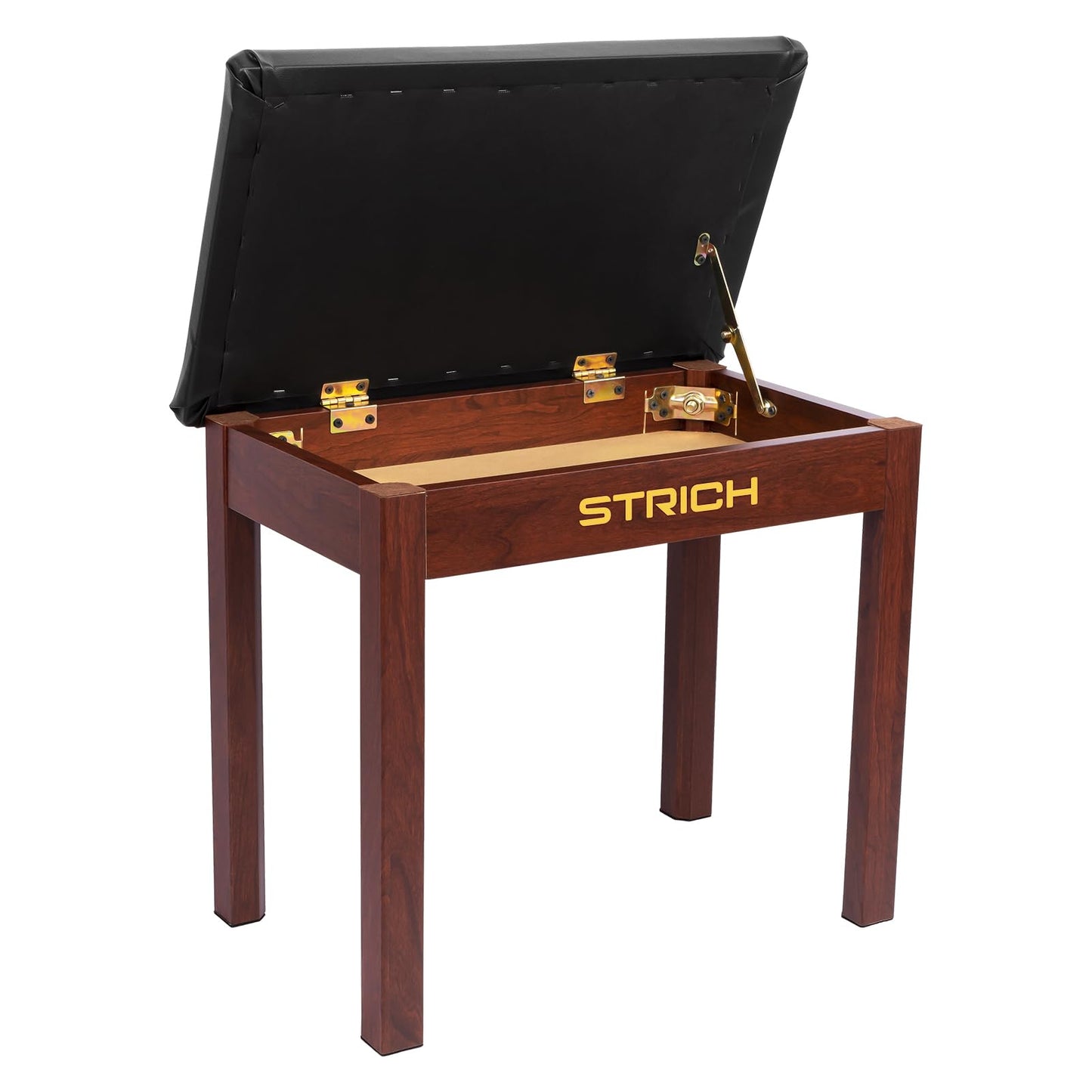 STRICH Piano Bench with Storage, Solid Wood Keyboard Bench Piano Bookcase Stool Chair Seat with