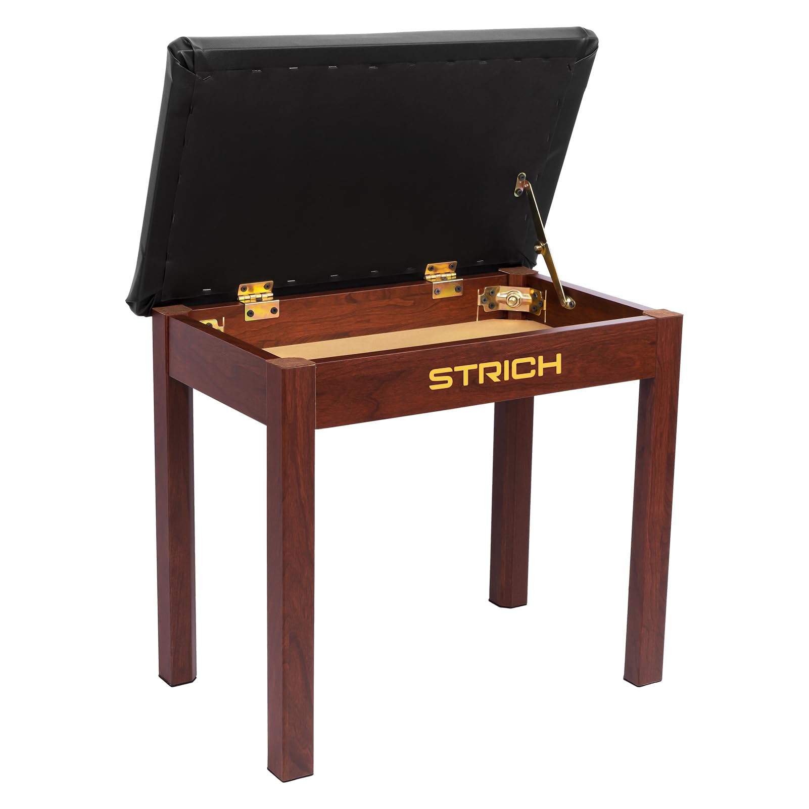 STRICH Piano Bench with Storage, Solid Wood Keyboard Bench Piano Bookcase Stool Chair Seat with