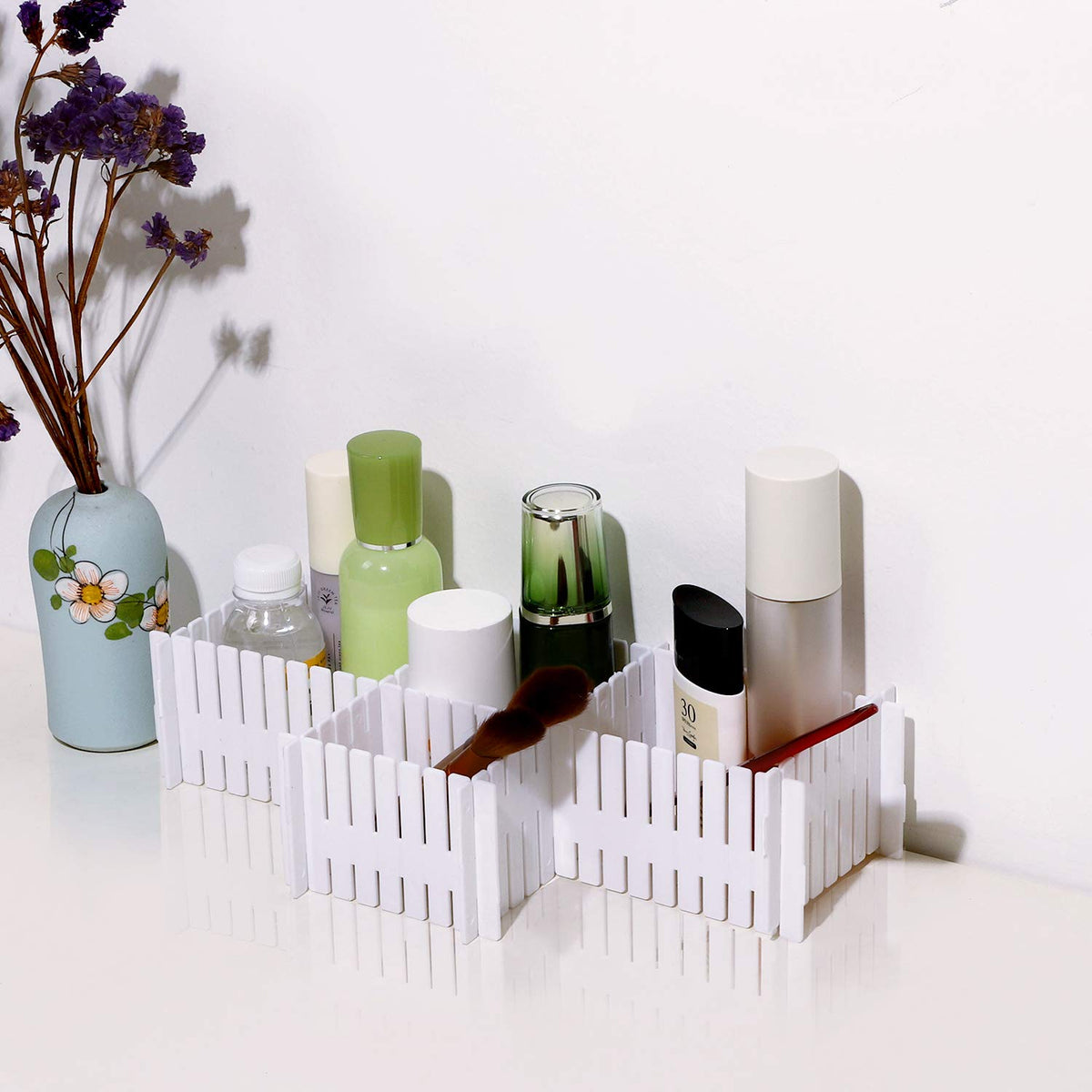 KINJOEK 48 PCS DIY Drawer Divider Organizers, Adjustable Plastic Desk Drawer Separators for