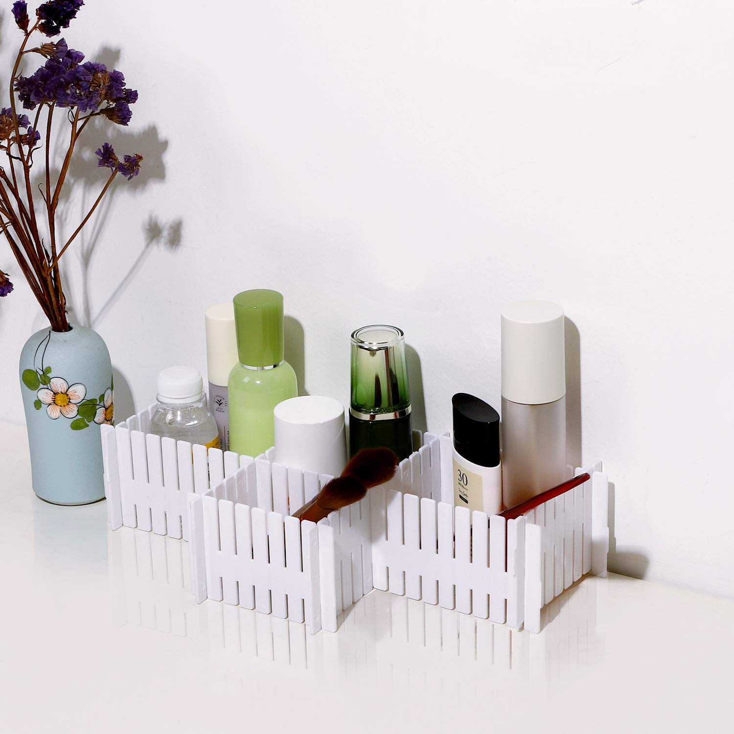 KINJOEK 48 PCS DIY Drawer Divider Organizers, Adjustable Plastic Desk Drawer Separators for