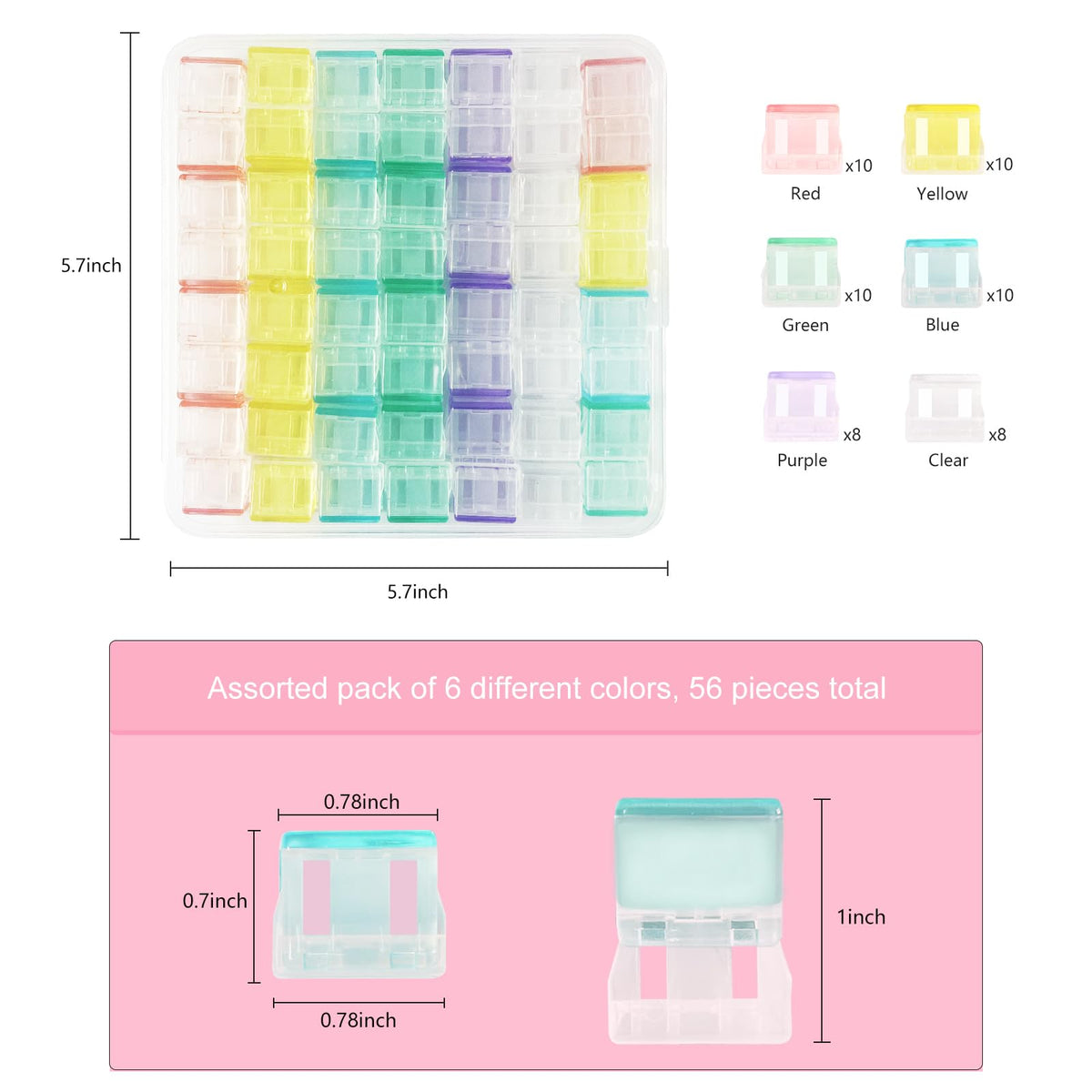 Slide Clips Binder Clips 56 Pack Reusable Push Clamps 50 Sheet Capacity Paper Clip for Office