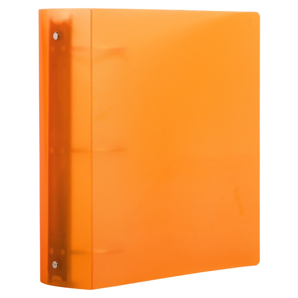 JAM PAPER Plastic 3 inch Binder - Orange 3 Ring Binder - Sold Individually