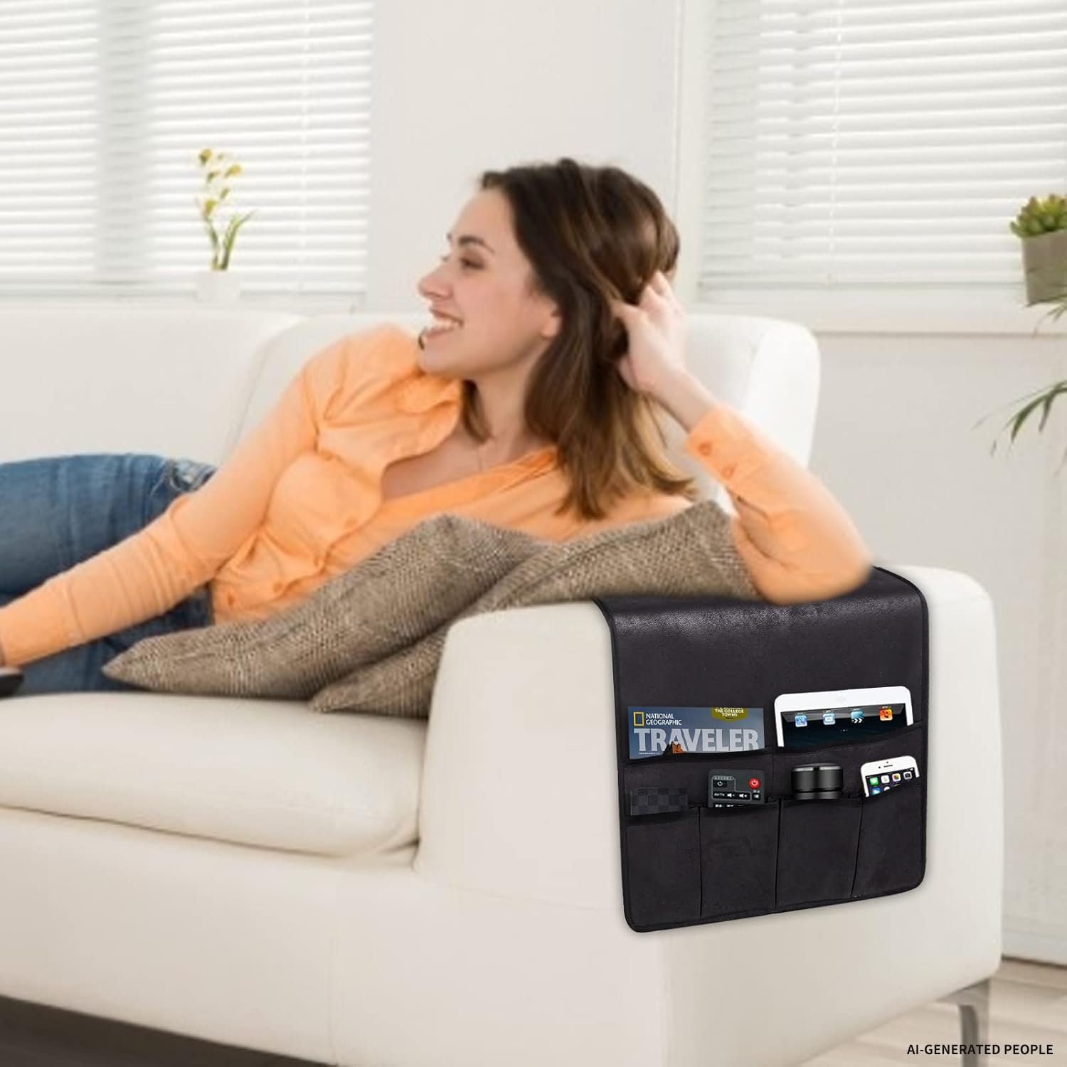HAOMAIJIA Sofa Armrest Organizer, Remote Control Holder for Recliner Couch