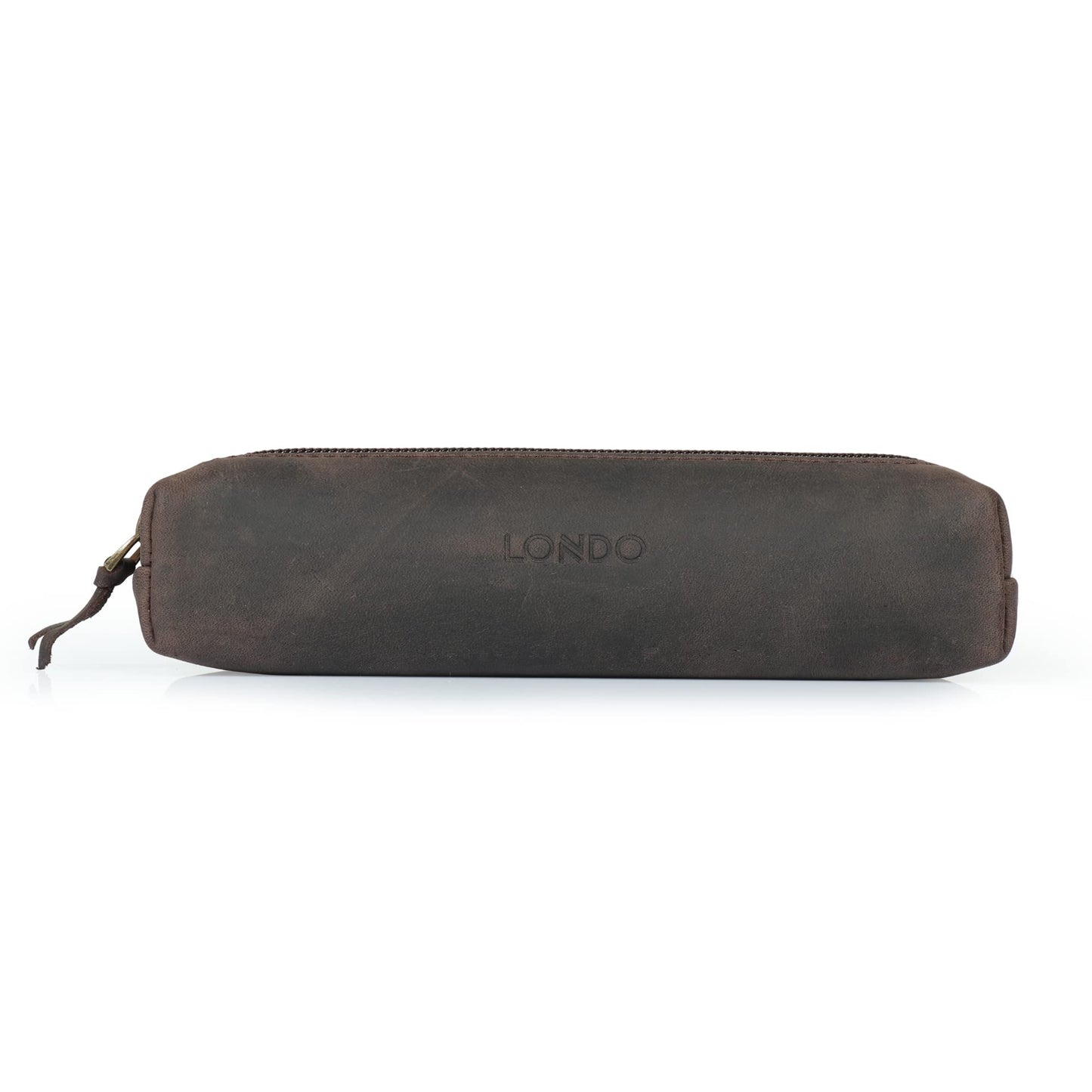 Londo Genuine Leather Zipper Pen, Pencil & Cosmetic Case