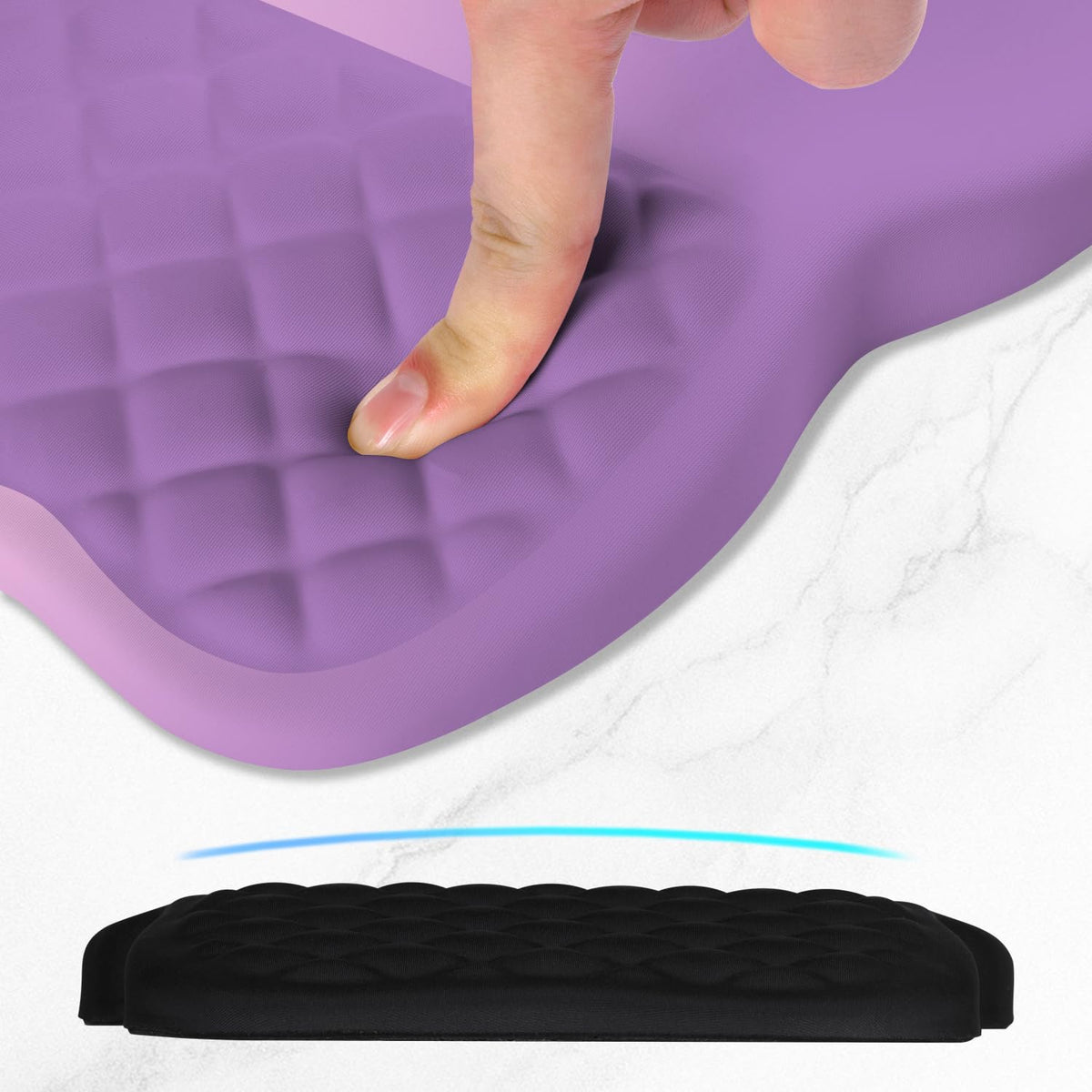 ITNRSIIET Ergonomic Mouse Pad Wrist Support with Memory Foam Massage Bulge & Non-Slip PU Base