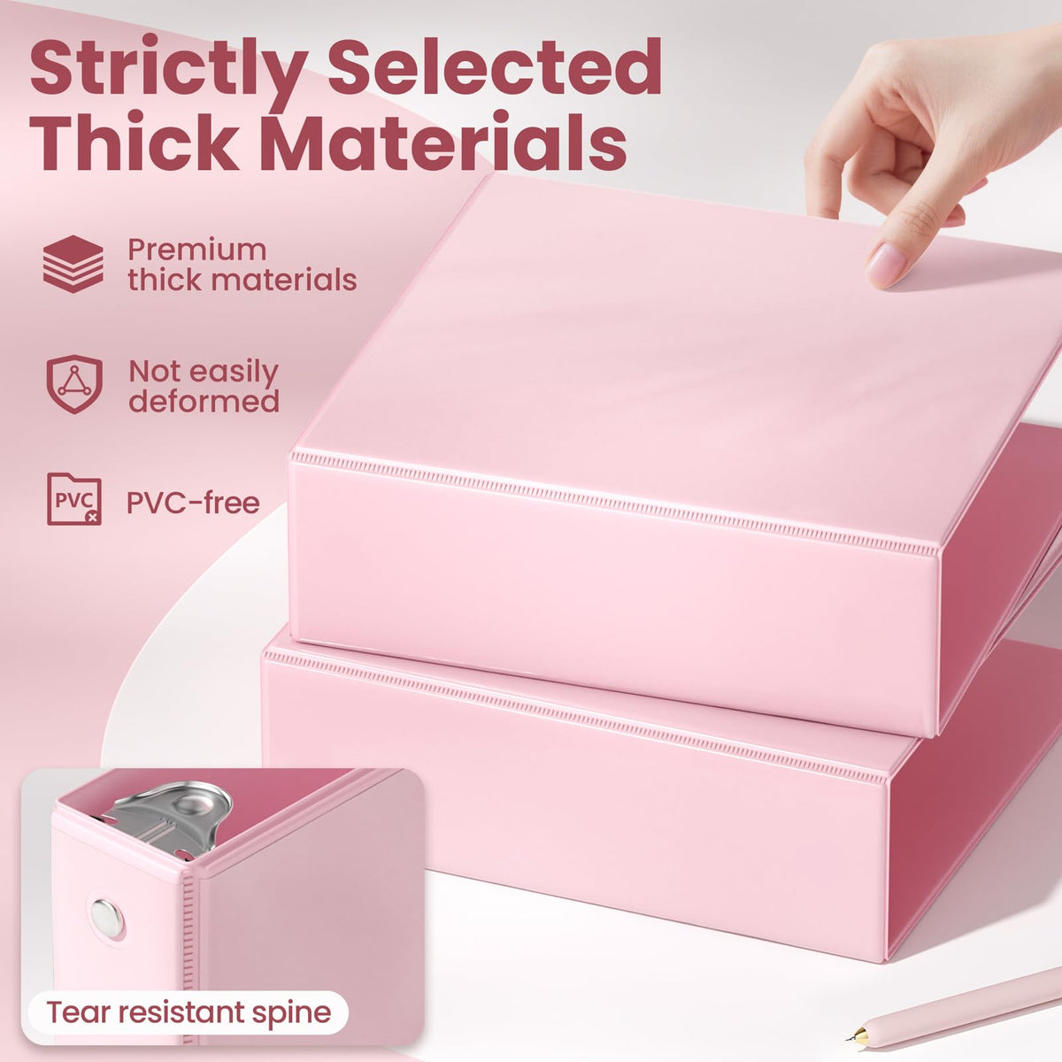 SUNEE 3 Ring Binder 3 Inch 1 Pack, Clear View Binder Three Ring PVC-Free (Fit 8.5x11 Inches) for