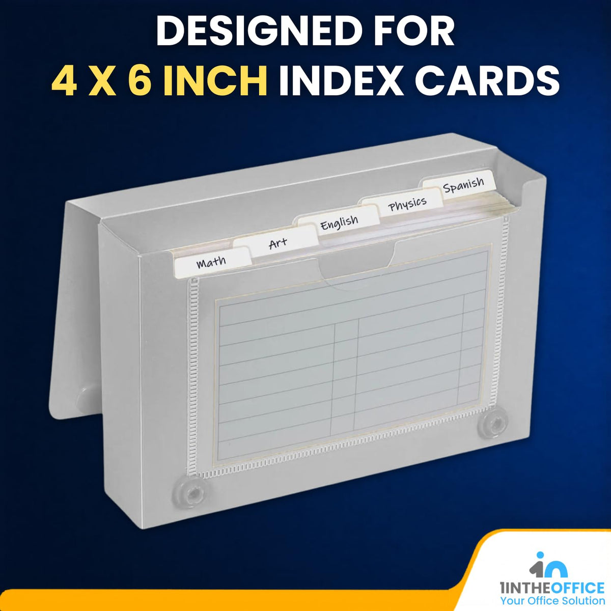 1InTheOffice Index Card Holder 4x6, Index Card Case, Assorted Colors (4 Pack)