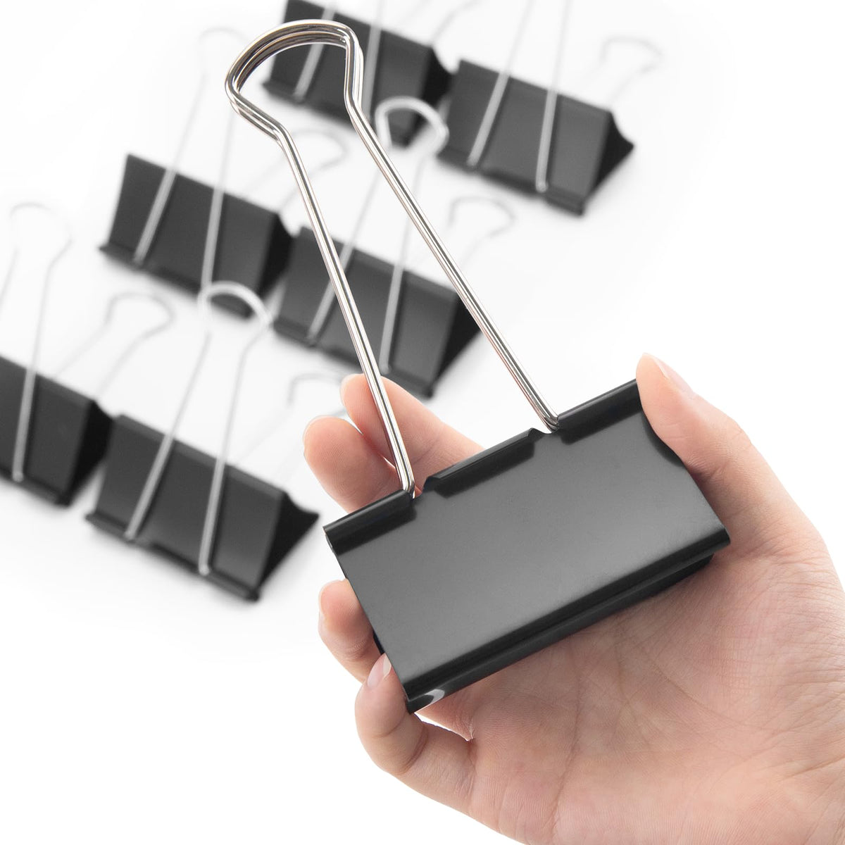 OWLKELA 6 Pcs Binder Clips, 3 Inch, Black