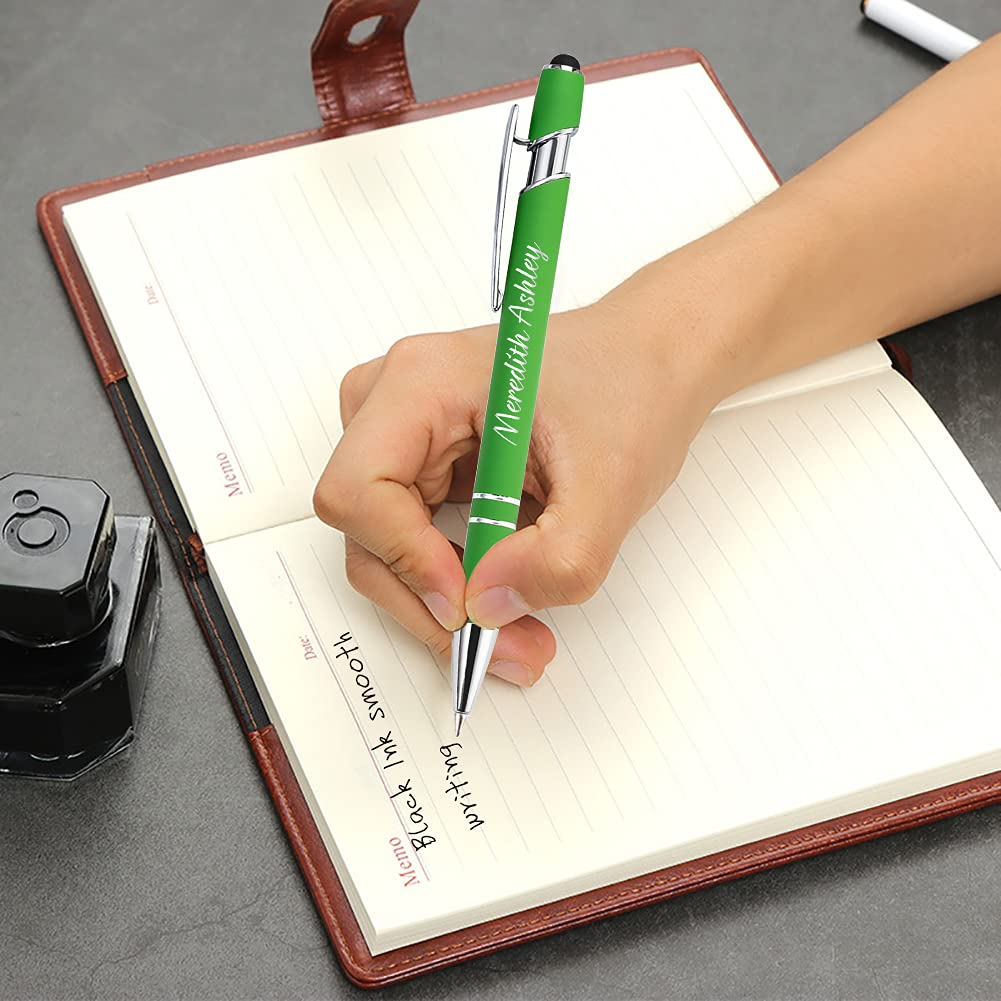 Aolun 36 Personalized Pens in Bulk with Stylus Engraved Custom Pens,Soft Touch Metal,Engraving