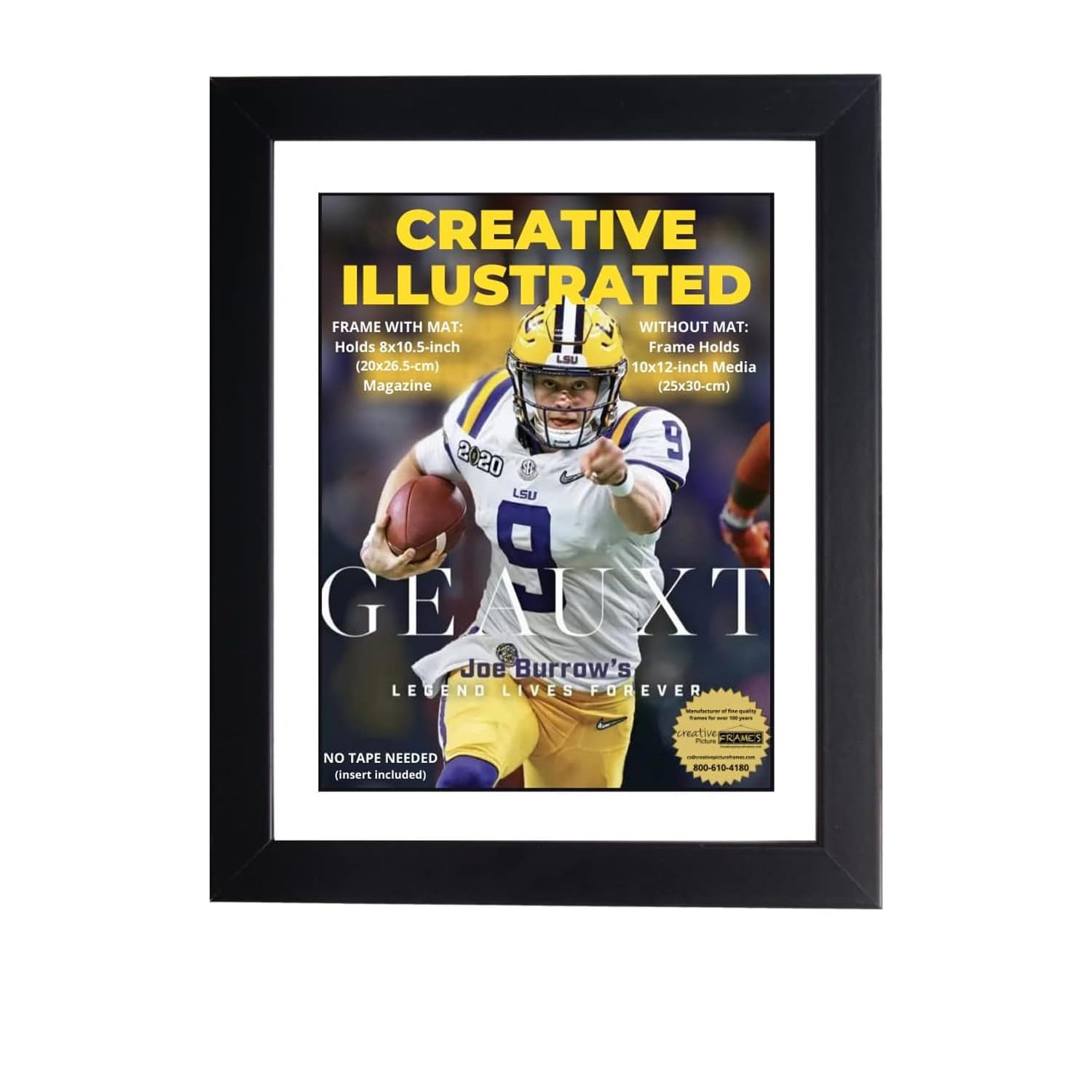 Creative Picture Frames 8 x 10.5 Magazine Frame with Full-Strength Glass, Holds Up To A 1/4" Thick