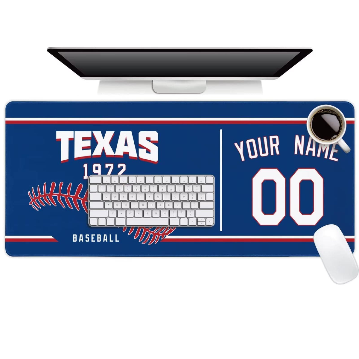 Texas Mouse Pad Custom Any Name and Number Personalized Desk Pad for Men Women Youth Gifts