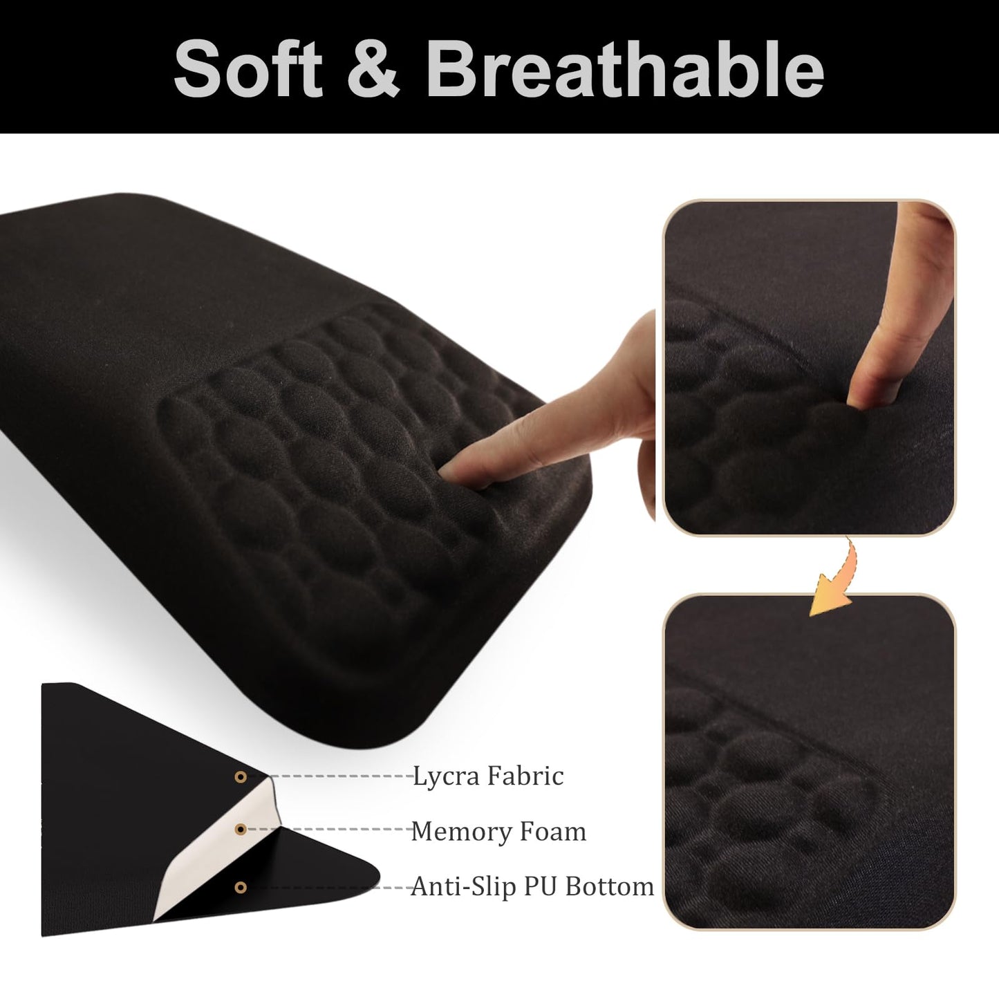 Ospelelf Keyboard Wrist Rest Ergonomic Mouse Pad with Wrist Rest, Arm Wrist Rest for Computer