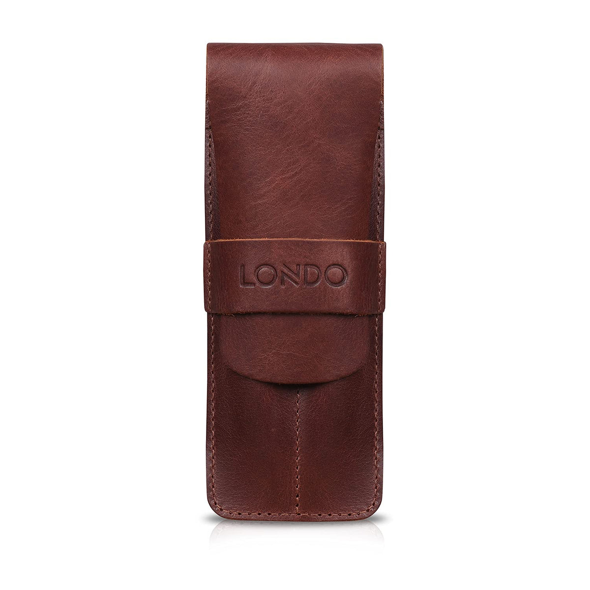 Londo Genuine Leather Pen and Pencil Case with Tuck in Flap, Stationery Bag - Two compartment