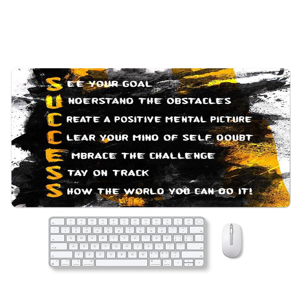 Reateforin Success Motivational Desk Mat, Big Desk Pad, XXL Extended Gaming Mouse Pad, Large Mouse