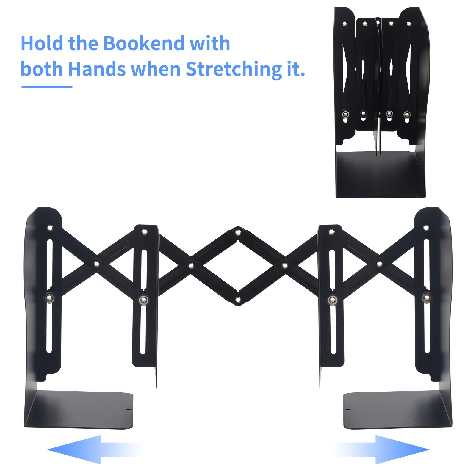 MSDADA Adjustable Bookends, Bookends for Heavy Book, Expandable Book Organizer for Office, School