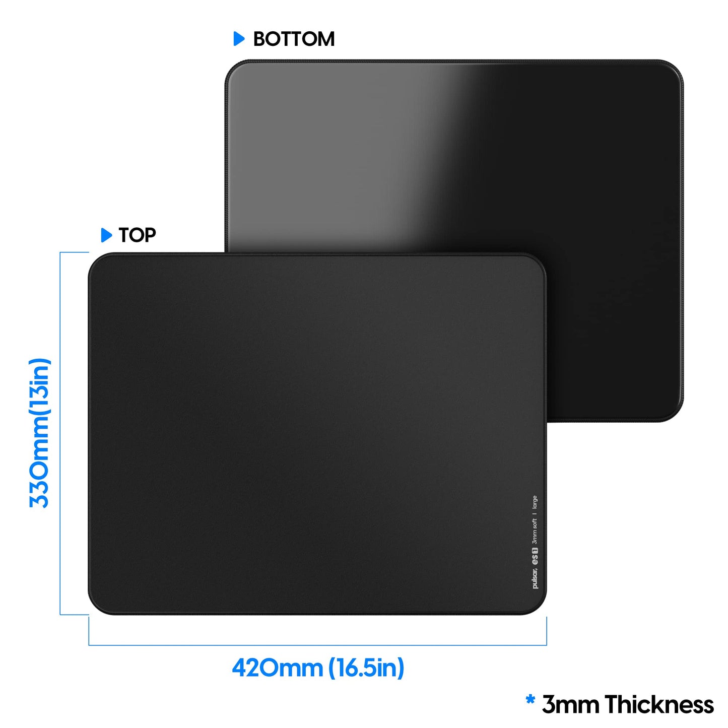 Pulsar Gaming Gears ES1 3mm Gaming Mouse Pad, L, Black