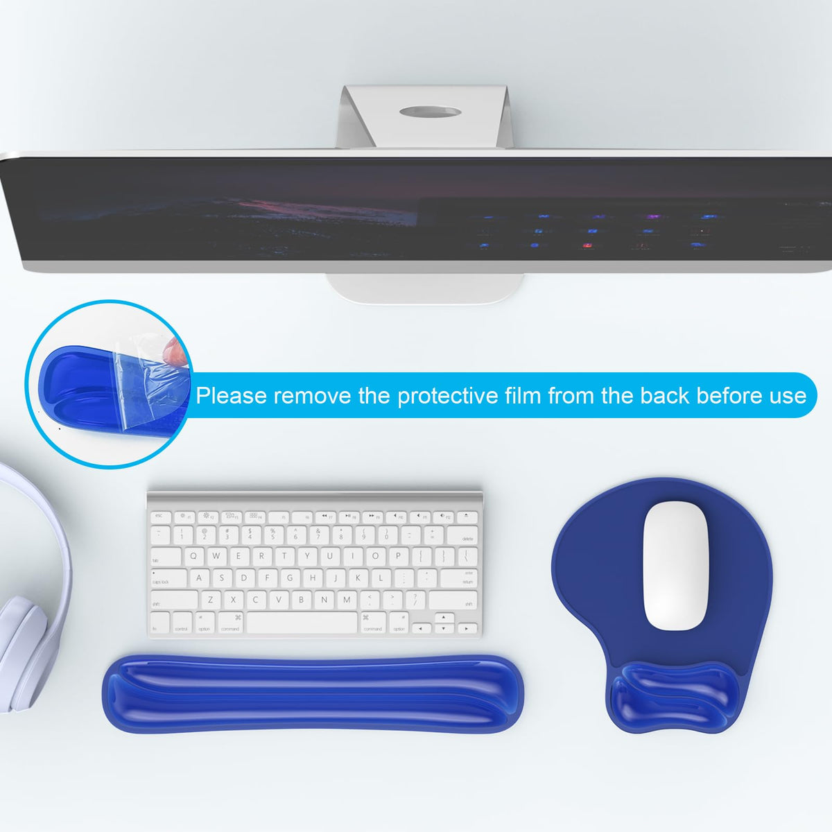 Laokiiy Gel Wrist Rest Mouse Pad Set, Ergonomic Support for Office Gaming