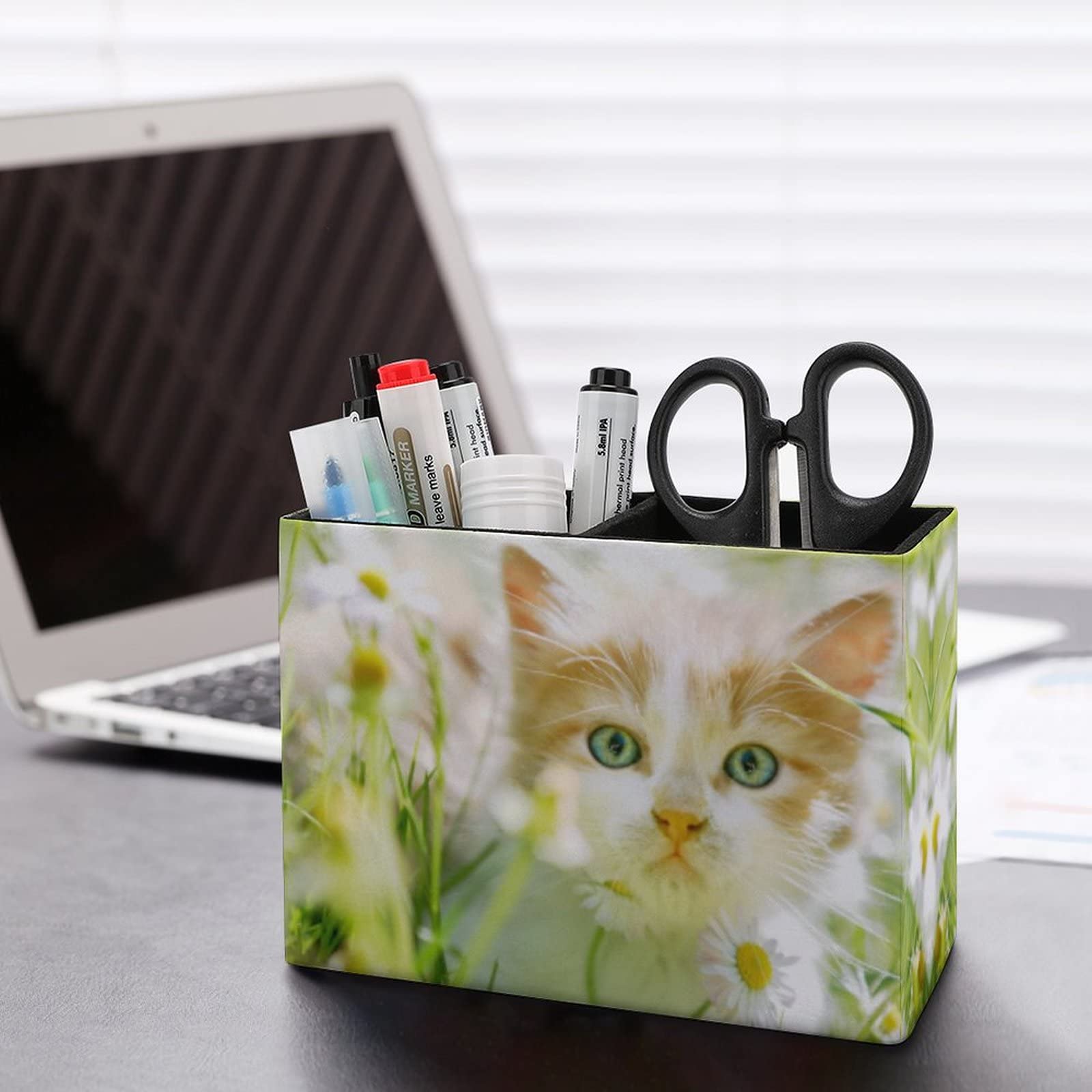 Niapessel Pencil Holder for Desk, Cute Little Cat Pen Holder Storage Desktop Pen Organizer Desk