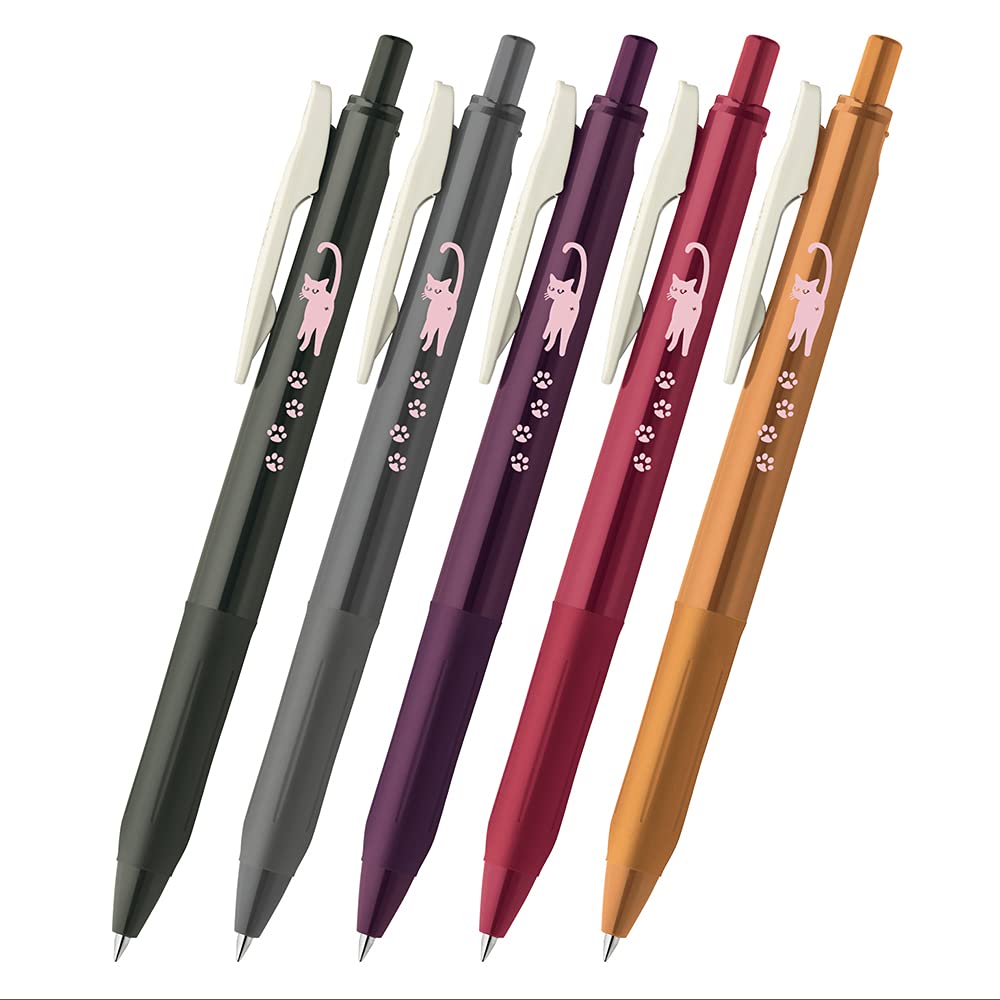 Zebra JJ15-5C-VI2-CATC Sarasa Clip Vintage Color 0.5mm Cat 5 Color Set B