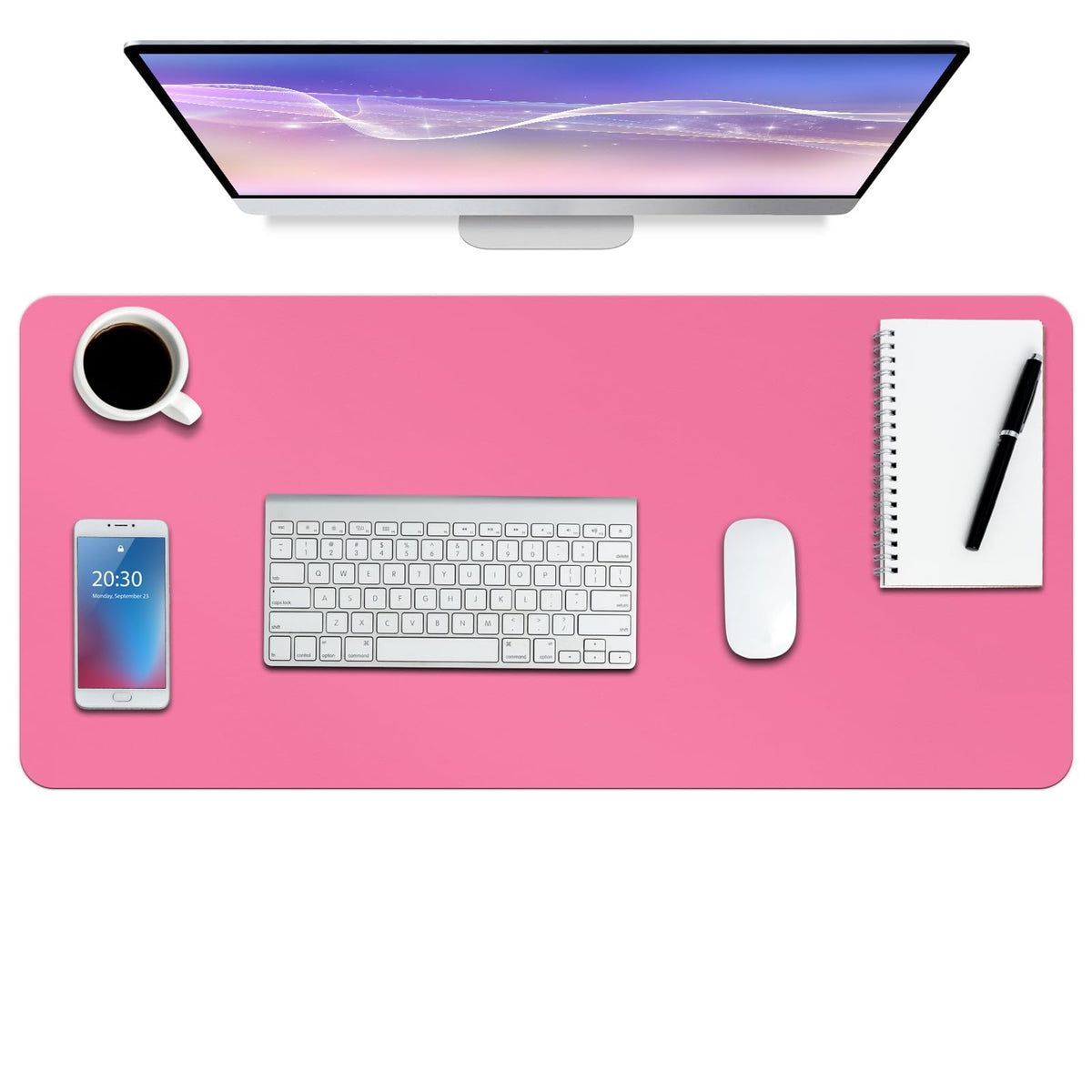 Boutilon Leather Desk Pad Protector,Non-Slip Mouse Pad,Laptop Desk Pad,Office Mouse Mat,Waterproof