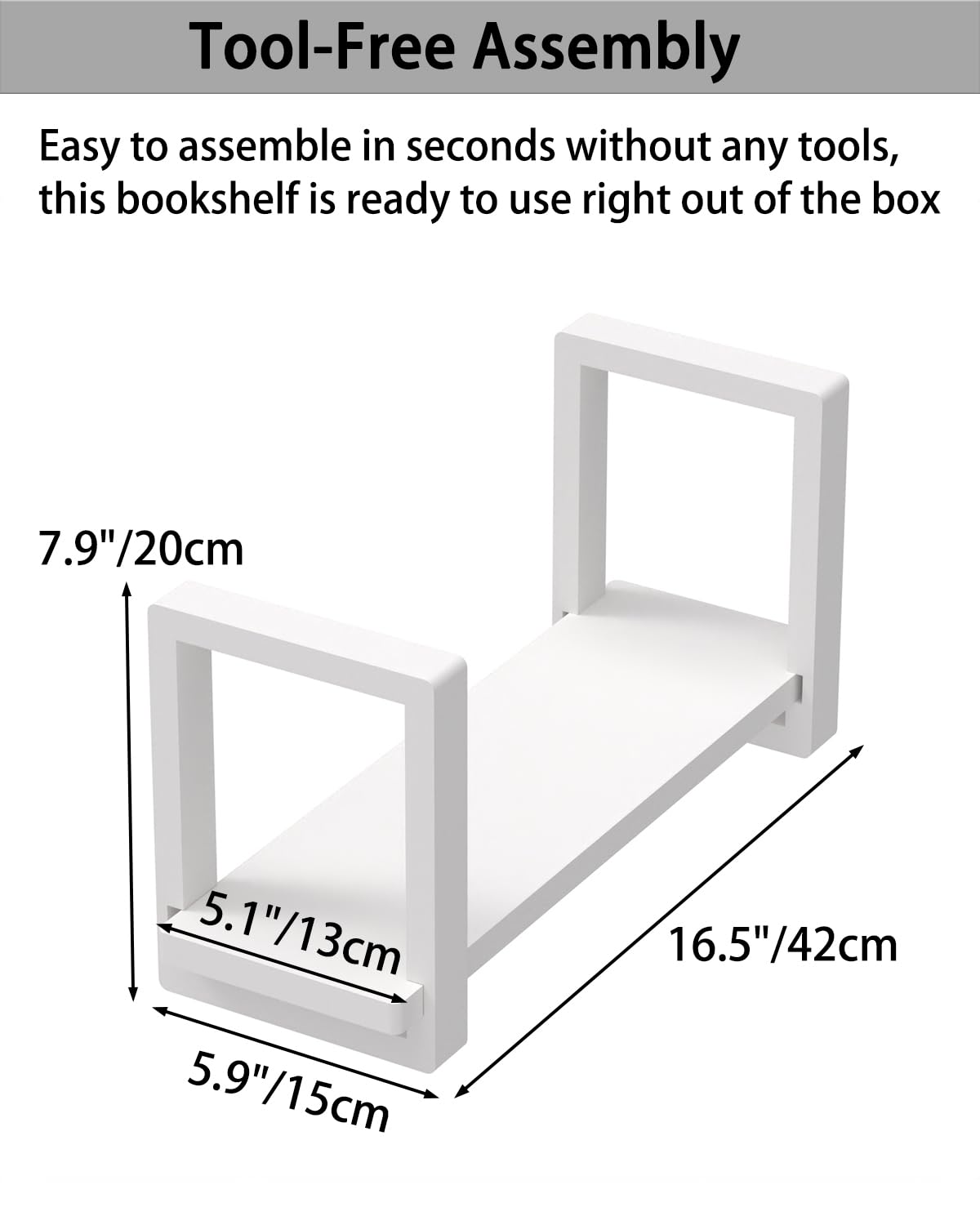 100% Solid Wood Adjustable Desktop Bookshelf, Retro Tabletop Bookshelf, Desk Shelf for Living Room