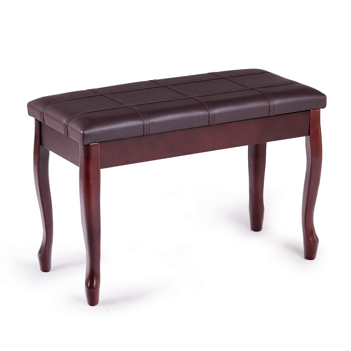 GOFLAME Piano Bench Stool with Padded Cushion and Music Storage, Heavy Duty Piano Duet Seat with PU