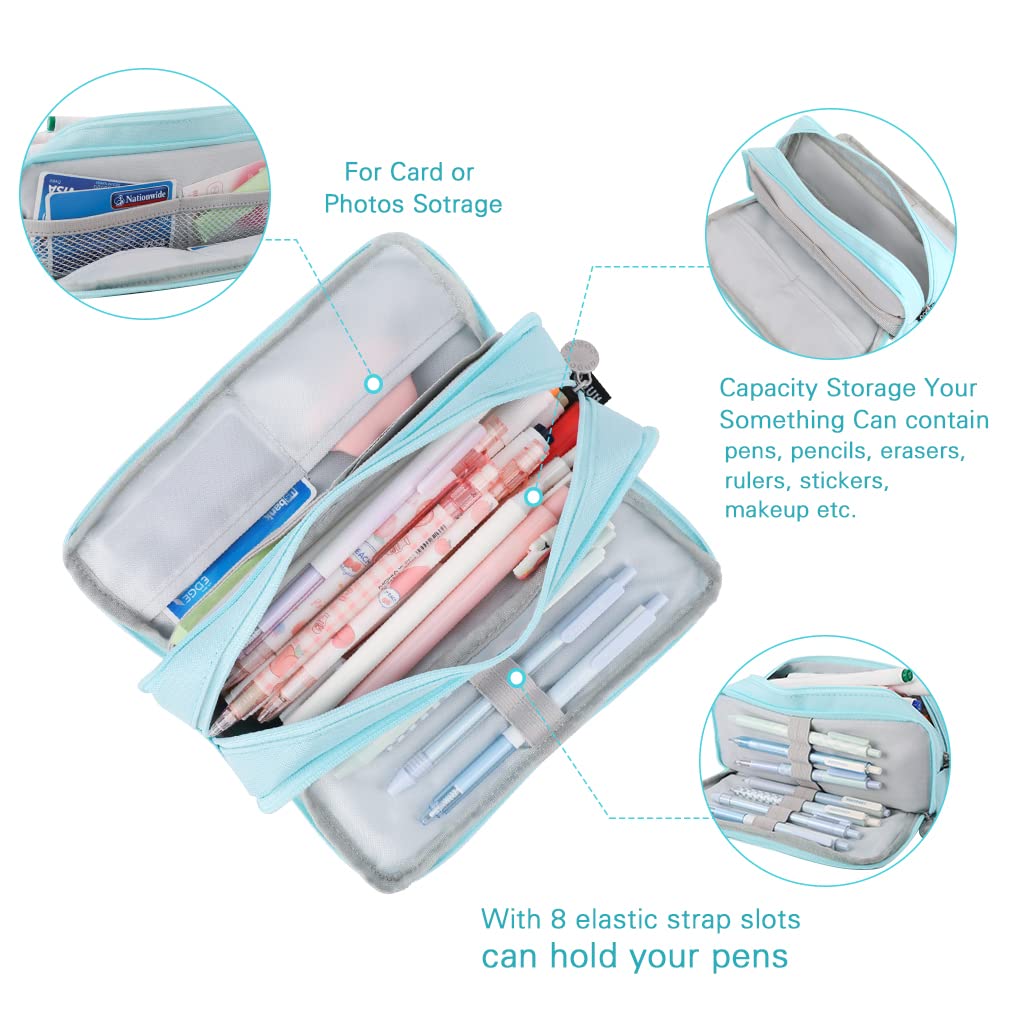 iSuperb Large Pencil Case 3 Compartments Pencil Pouch Big Capacity Pencil Bag for Kids Teen Girls
