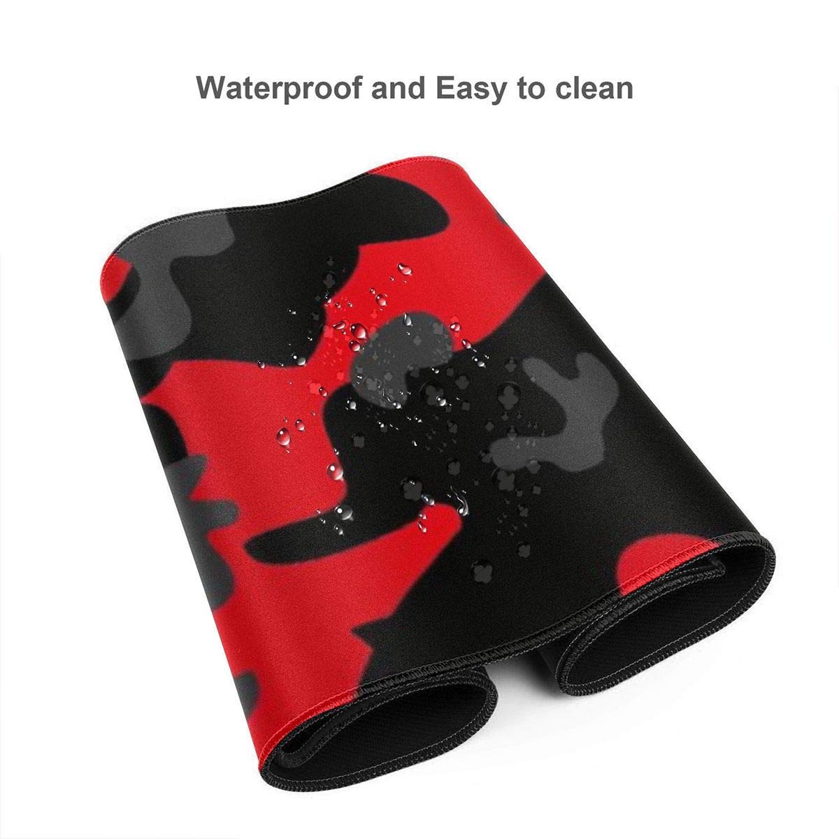 qazwsxedc Red and Black Camouflage Design Pattern XXL XL Large Gaming Mouse Pad Mat Long Extended