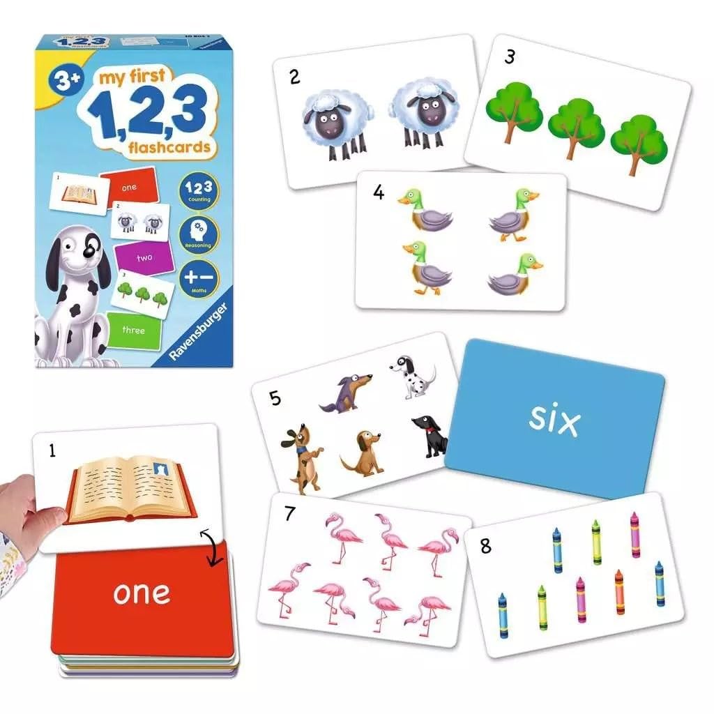 Ravensburger My First 1, 2, 3 Flash Card Game for Kids Age 3 Years Up - Ideal for Early Learning