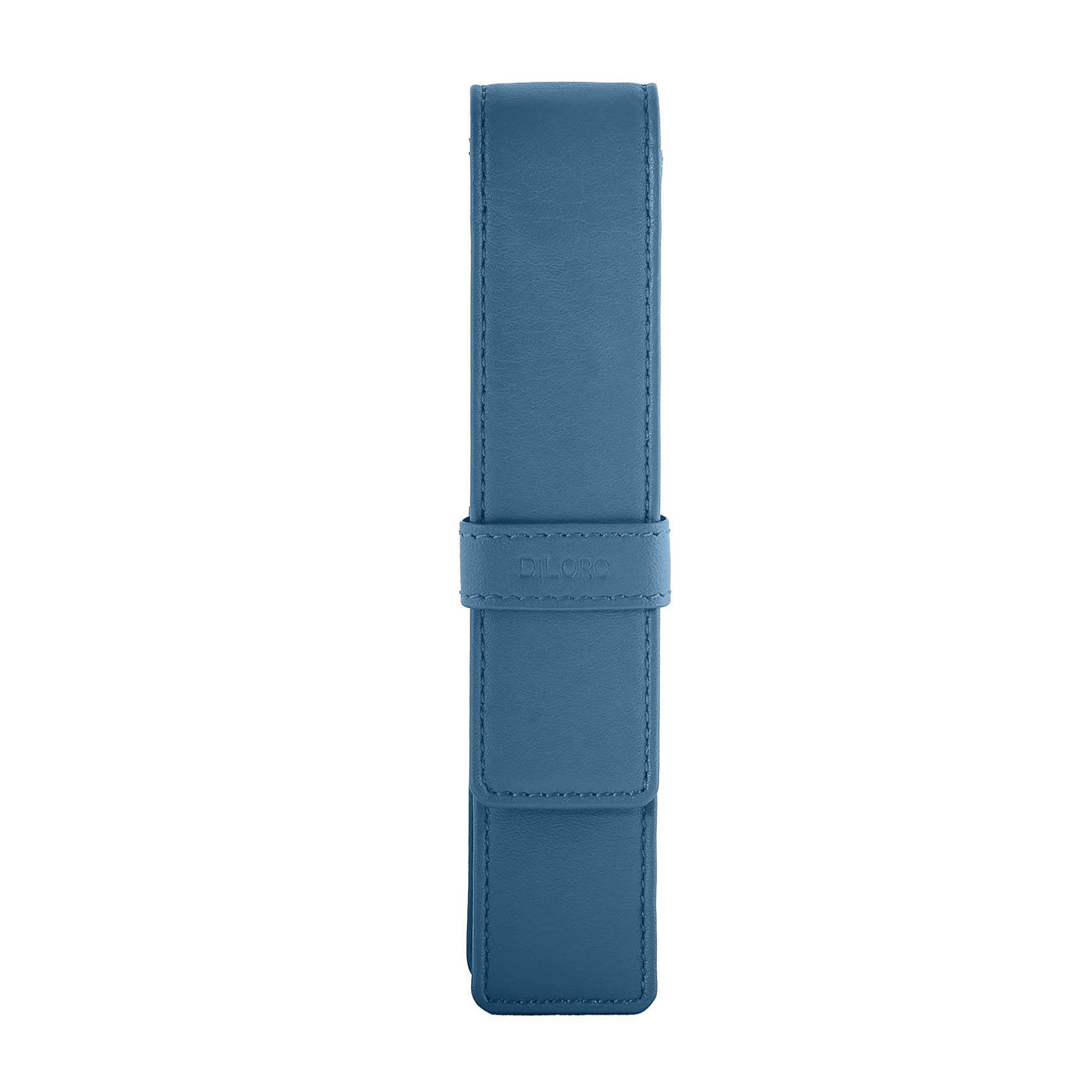 DiLoro Leather Single Pen Case Pencil Pouch Holder for One Fountain Ballpoint Rollerball Pen and