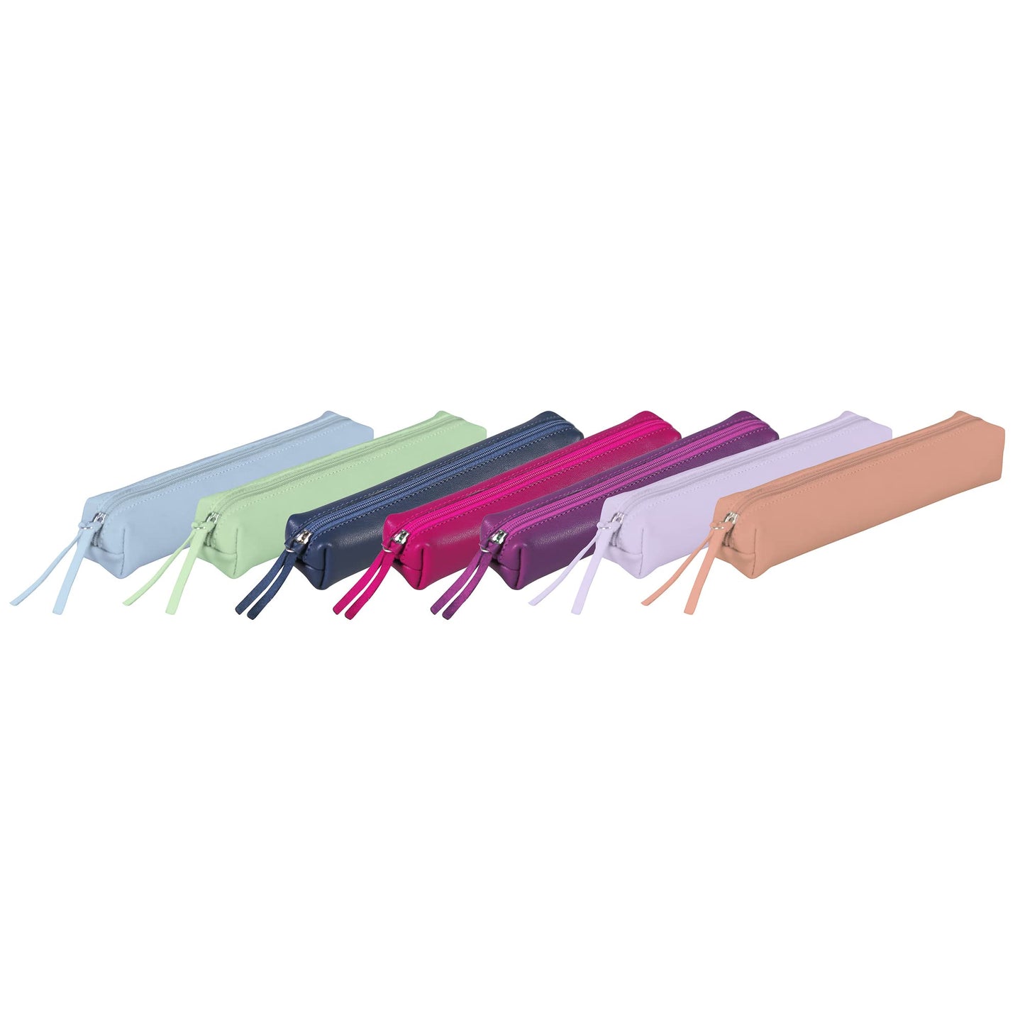 Clairefontaine - Ref 410156C - Coloured Leather Slim Pencil Case - 19.5 x 2.5 x 4cm., Made From