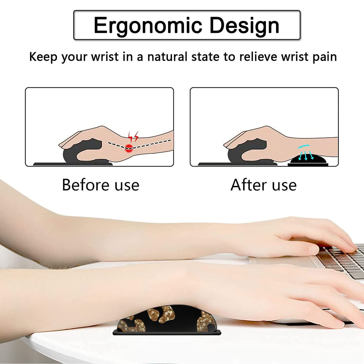 Large Gaming Mouse Pad, 31.5x11.8 in Extended Computer Mouse Mat with Non-Slip PU Base, Ergonomic