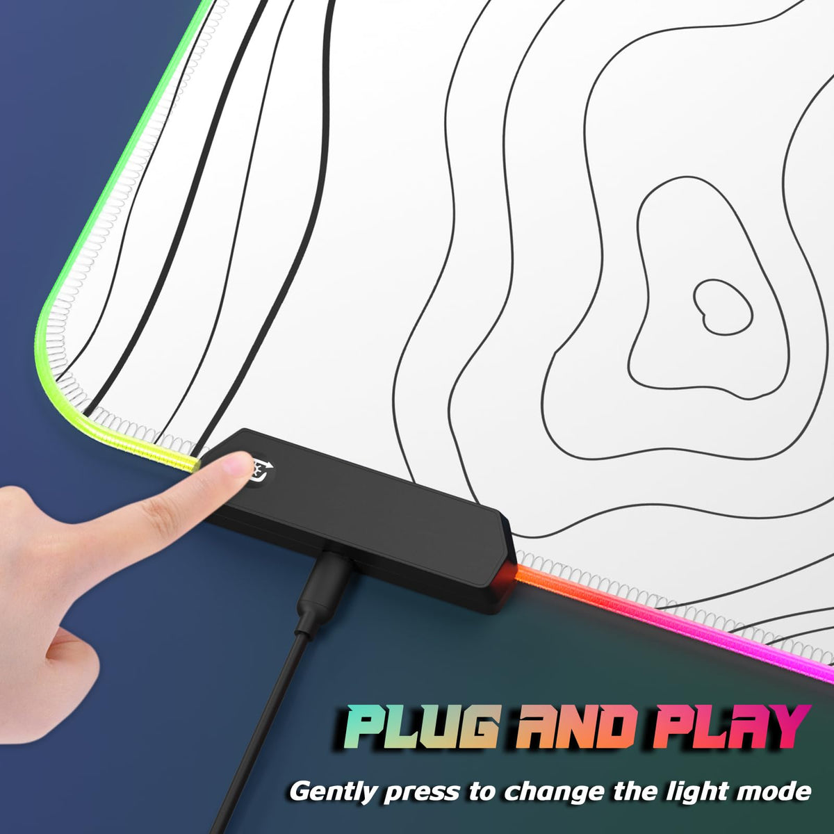 ITNRSIIET RGB Gaming Mouse Pad, Full Desk XL Extended Large Gaming Mousepad, 12 Lighting Modes 30%
