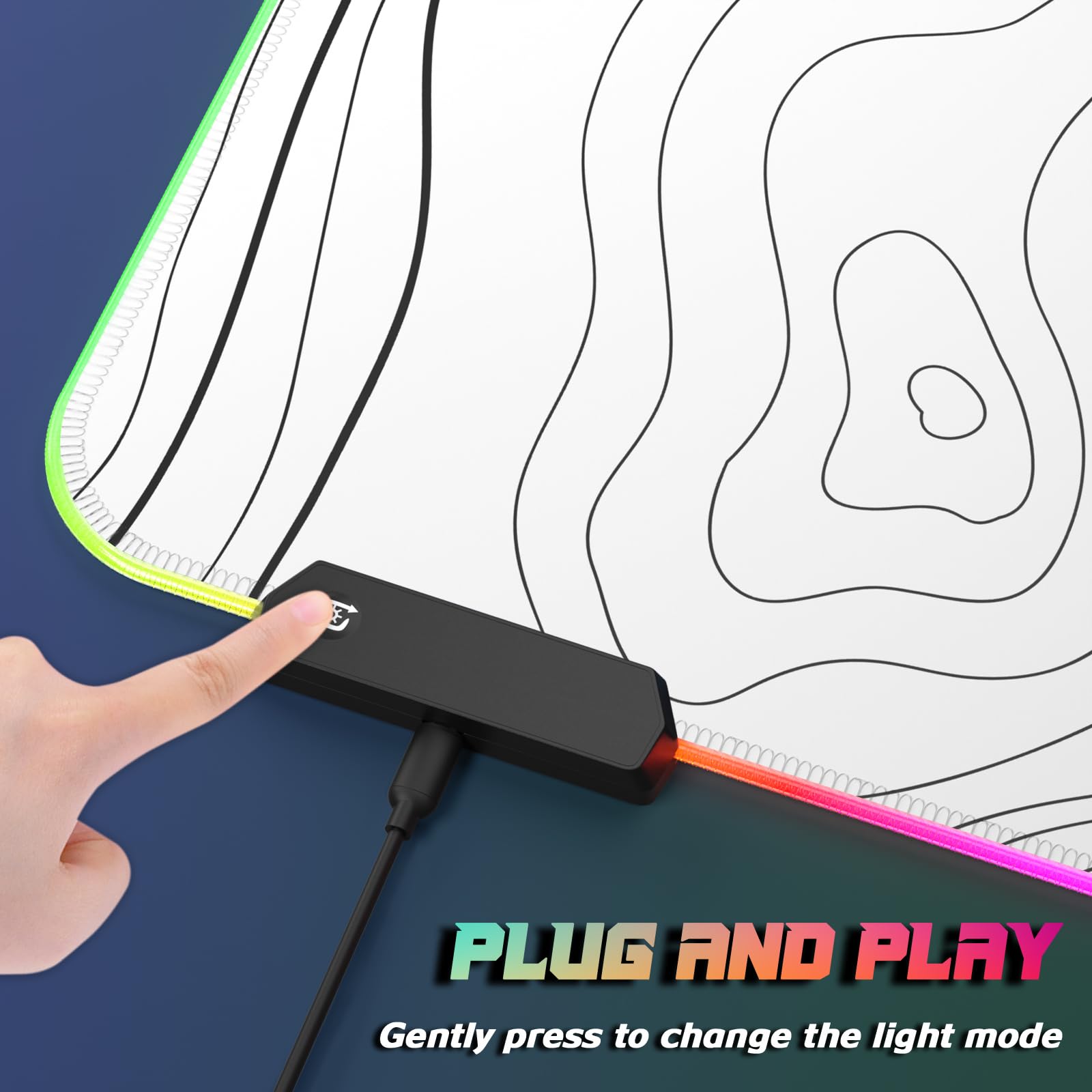ITNRSIIET RGB Gaming Mouse Pad, Full Desk XL Extended Large Gaming Mousepad, 12 Lighting Modes 30%