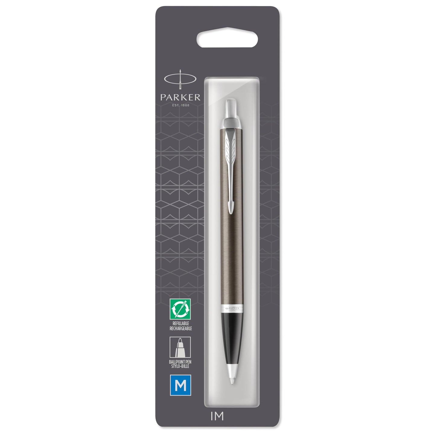 Parker IM Ballpoint Pen, Dark Espresso with Medium Point Black Ink Refill (1975561)
