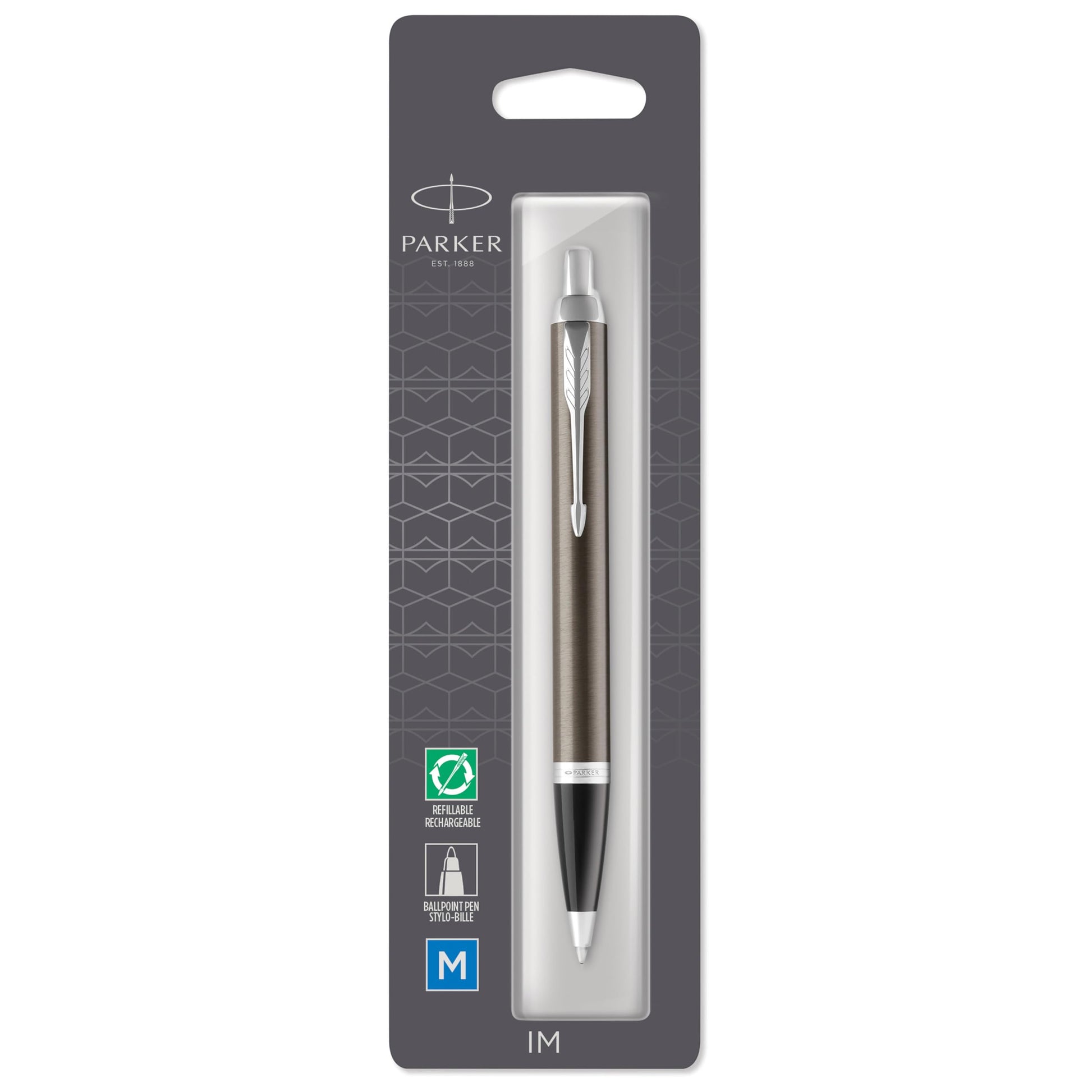 Parker IM Ballpoint Pen, Dark Espresso with Medium Point Black Ink Refill (1975561)