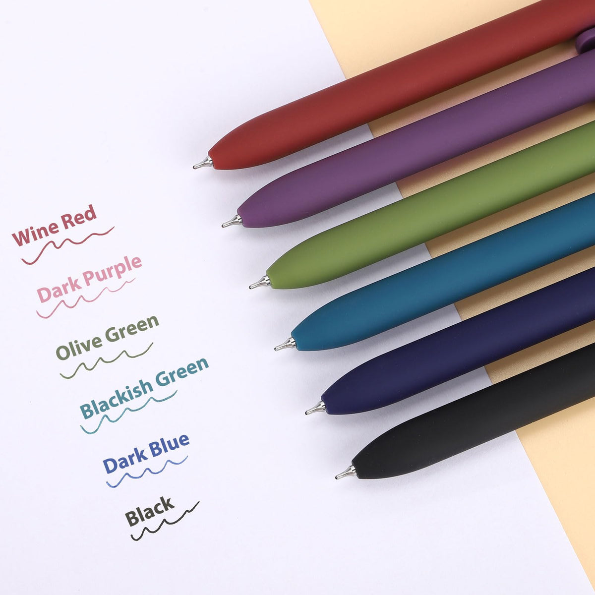 FIOVER Colored Gel Pens 12 Pack 0.7mm Medium Point Pens for Journaling