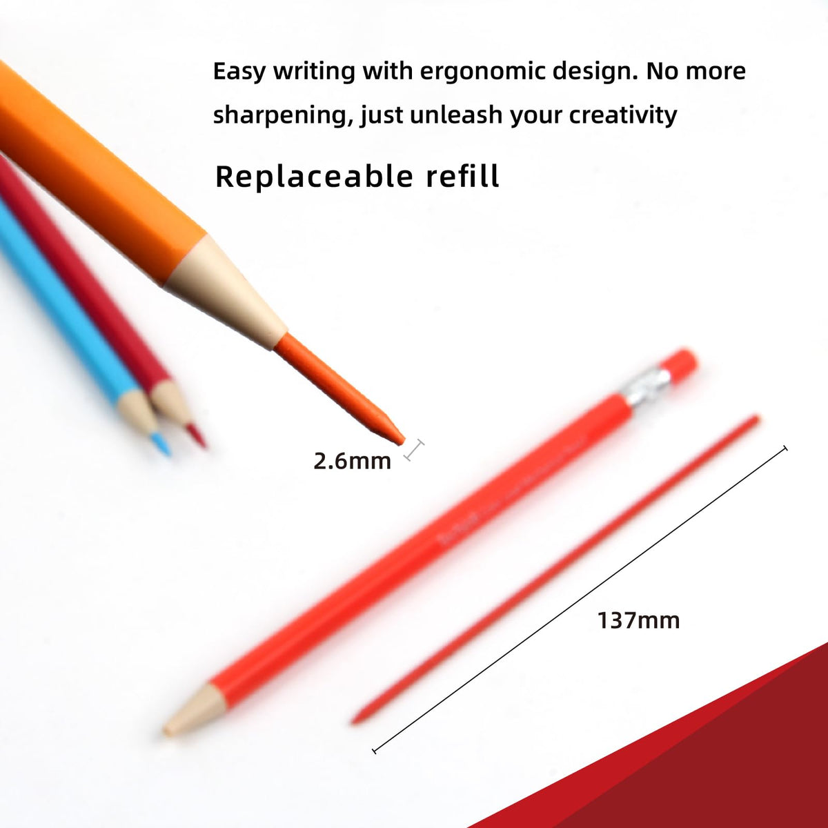 Techjob Mechanical Colored Pencils 2.6mm 36PCS, Colored Pencils for Adults