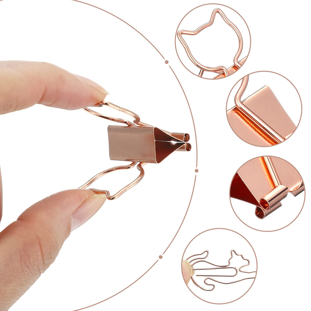 Eersida 55 Pieces Cat Binder Clips Cute Paper Clips Office School Supplies