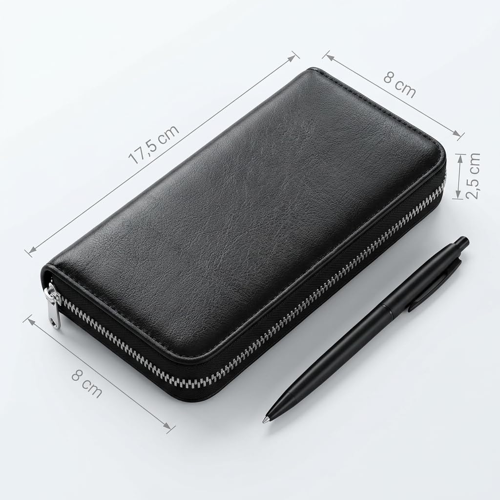 Alassio Writing Instrument Case Real Leather Black 2638