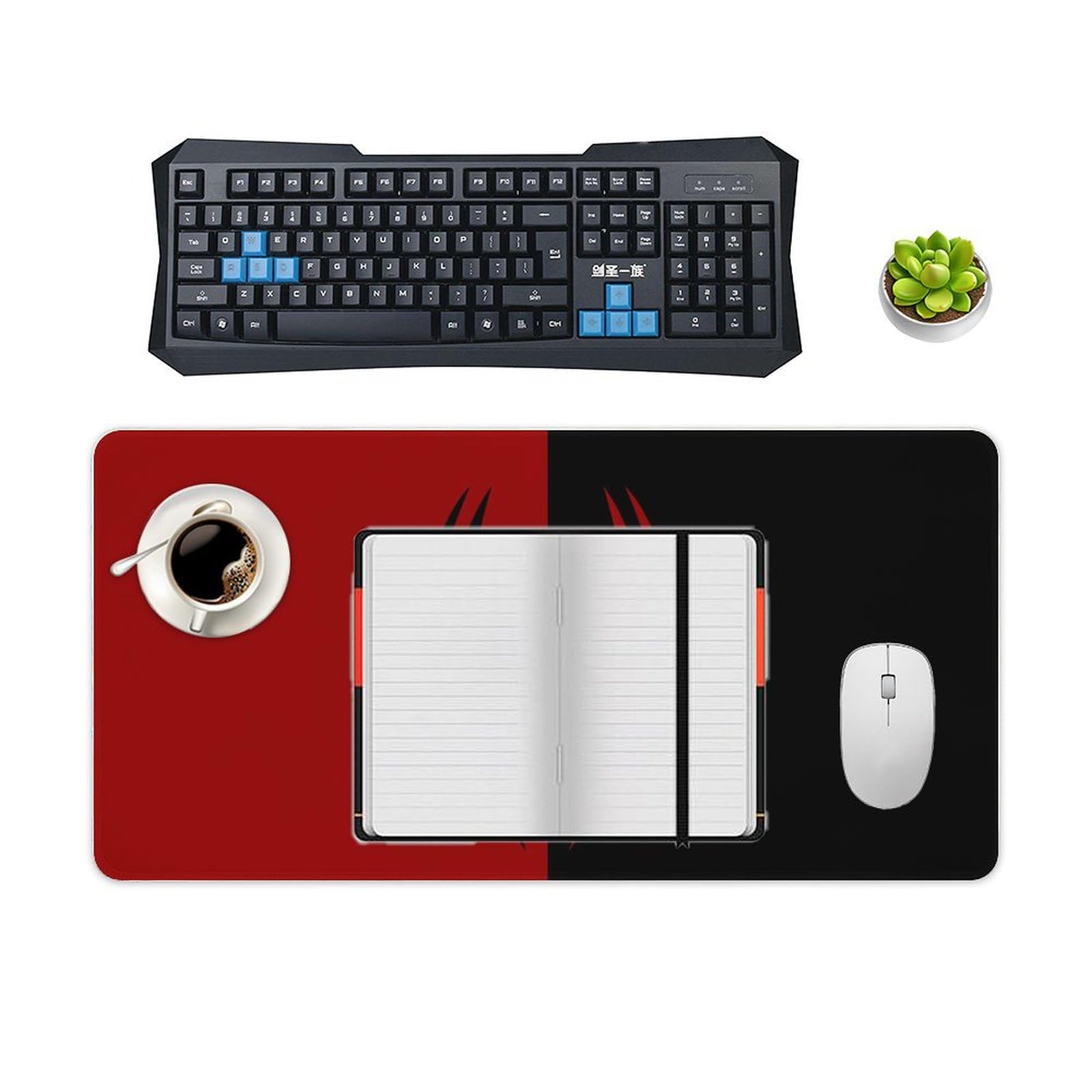 Keebik Gaming Mouse Pad, Spider Red Pattern Mouse Pad 11.8x23.6Inch Large Extended Computer Mouse