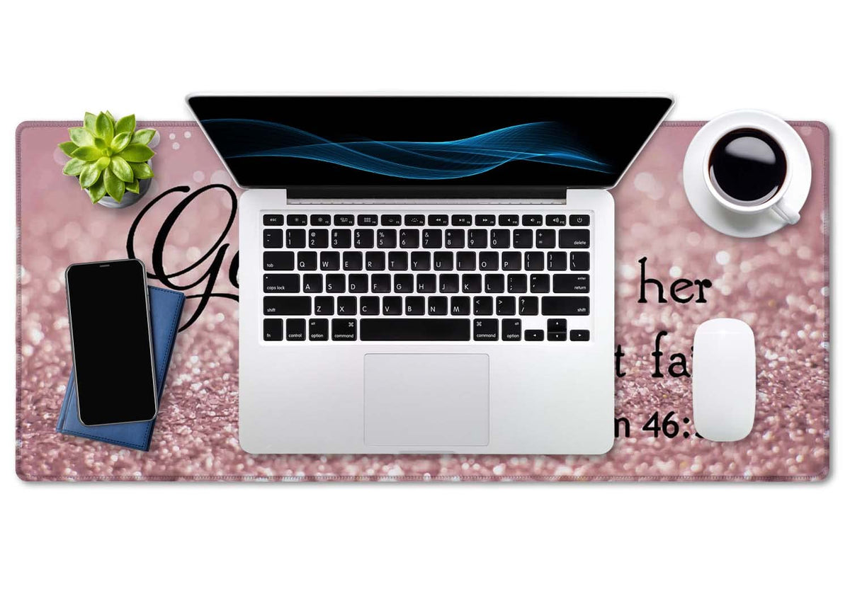 SSOIU Bible Verse Mouse Pad 35.5 X 15.7 Inch XXL Full Desk Mousepad Extended Large Non-Slip Rubber