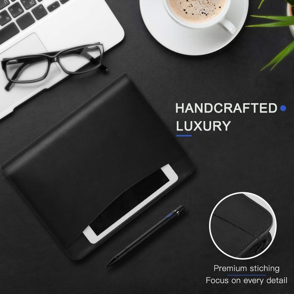 OOWOLF Portfolio Business Padfolio Folder with Zipper 3 Ring, Conference Meeting Executive File