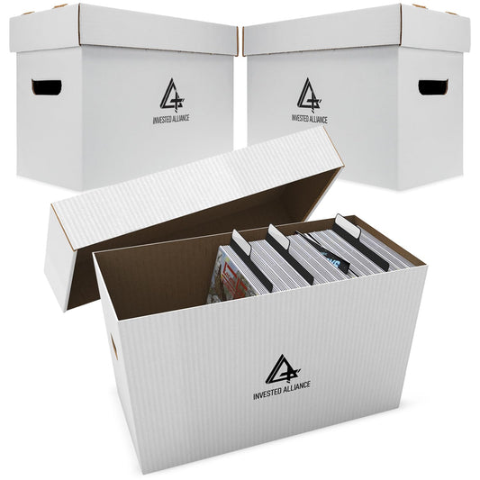 Invested Alliance Premium Short Comic Book Storage Box Organizer with Lid | Thick Cardboard Comic