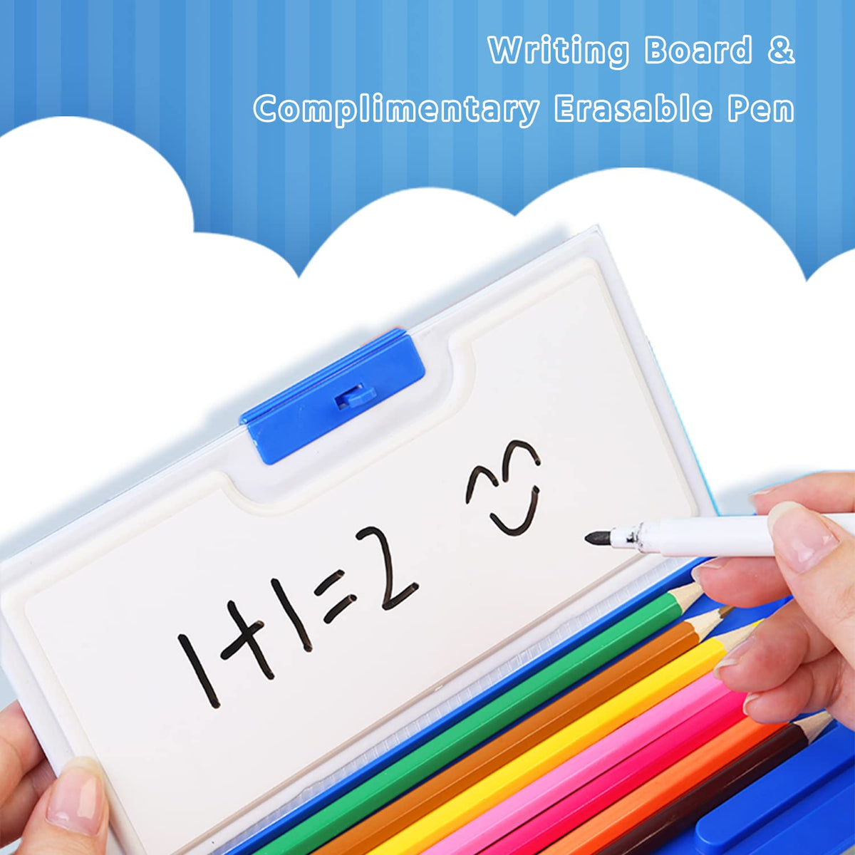 【2Pack】Pop Up Multifunction Pencil Case for Girls and Boys, Cute Cartoon Pen Box Organizer